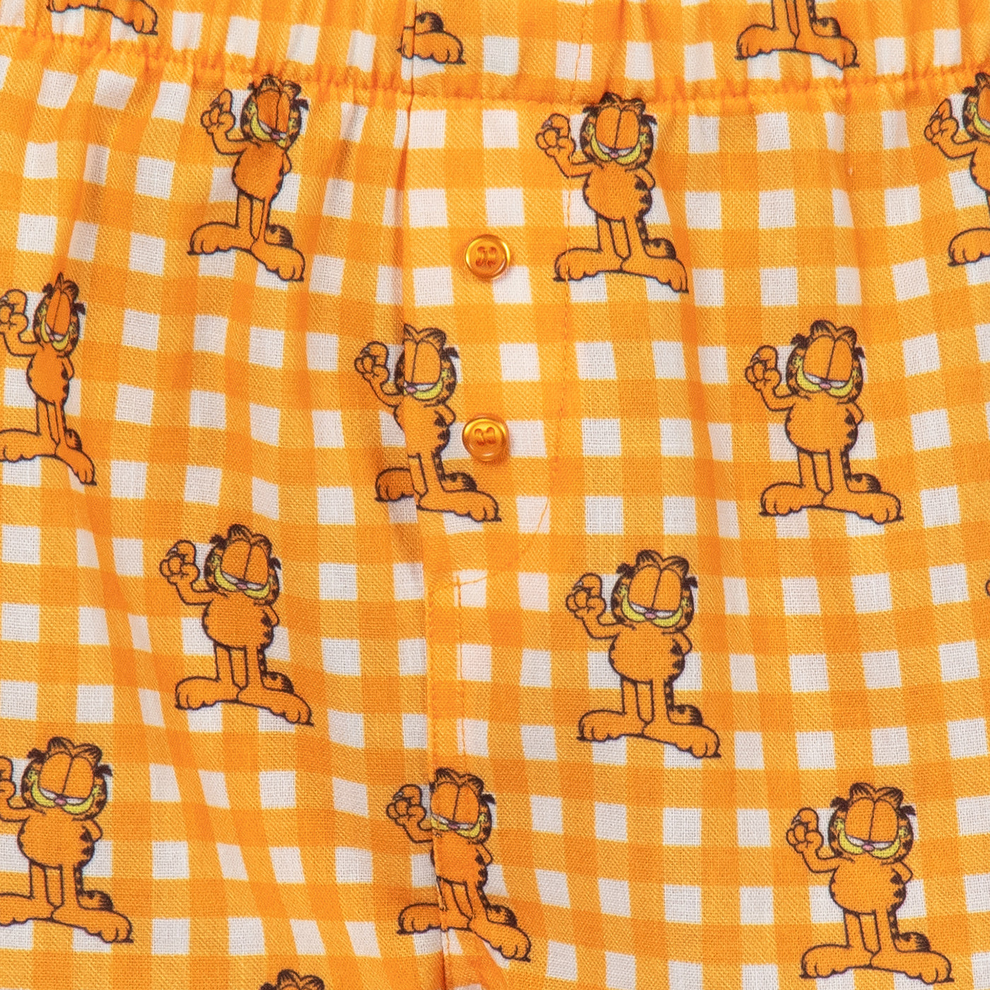 Garfield Women's Boxer Sleep Shorts Plaid Print Pajama Lounge Bottoms