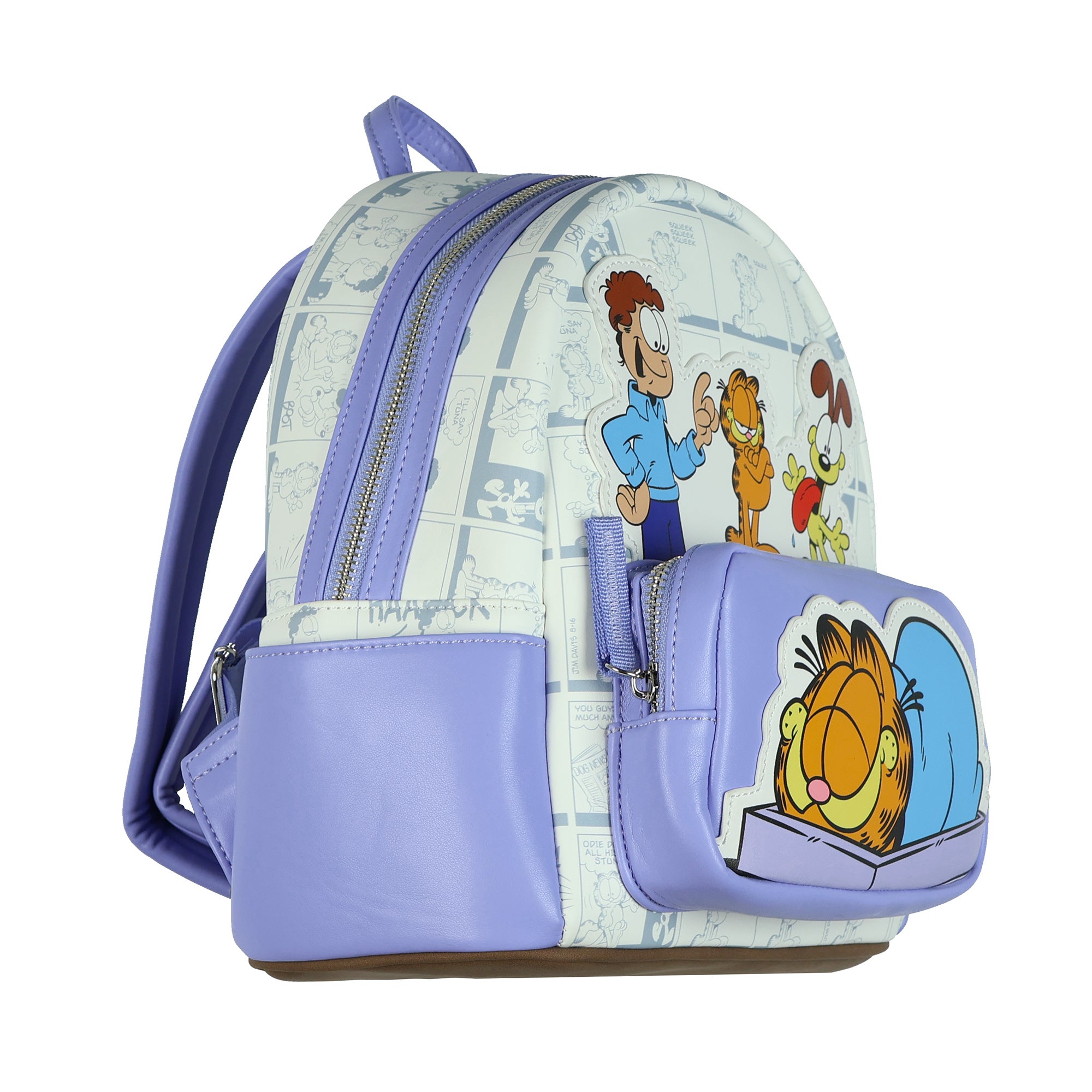 Garfield The Cat 11" Mini Backpack Odie & Jon Faux-Leather Small Bag Purse