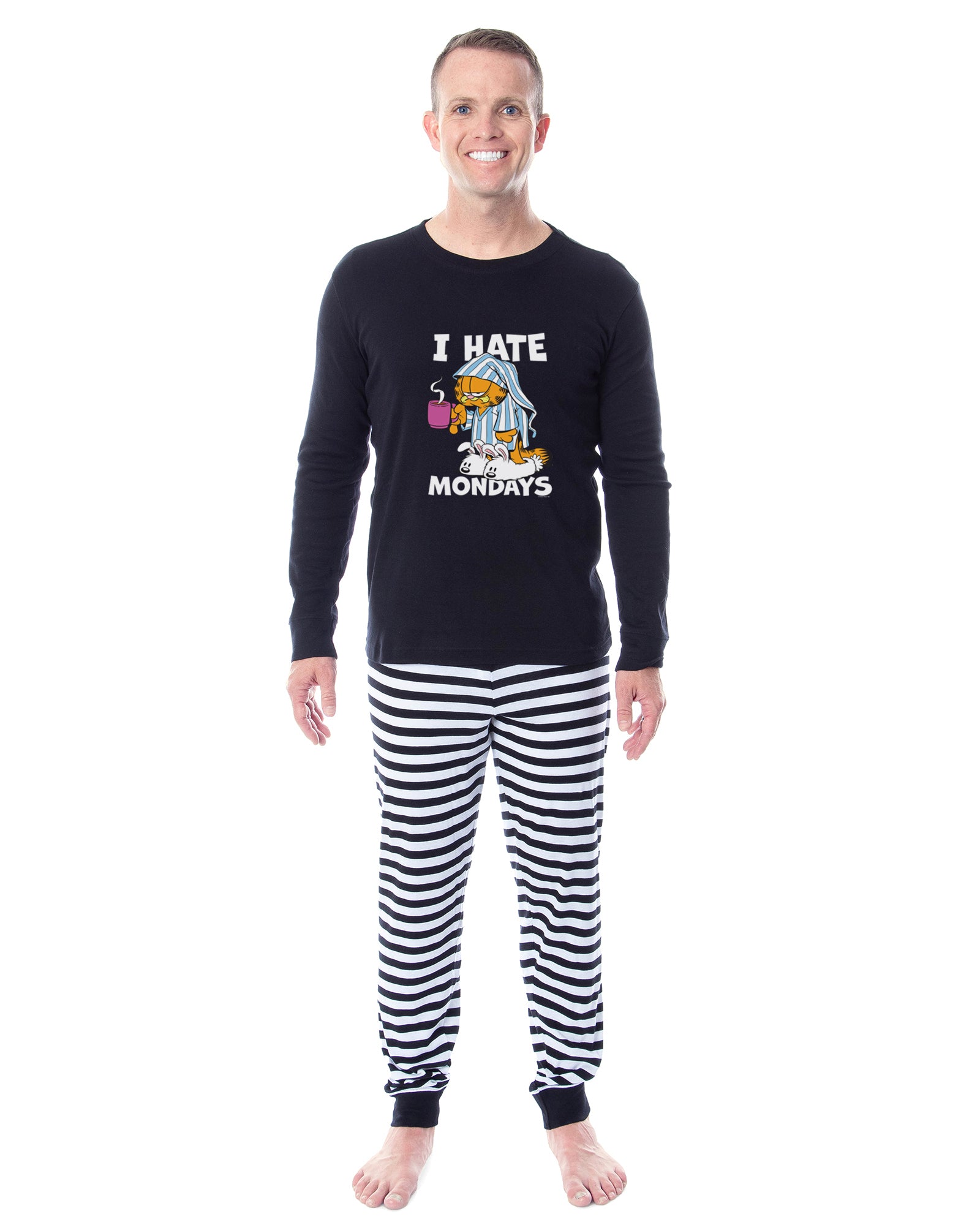Garfield I Hate Mondays Pajamas Men's Tight Fit Sleep Set
