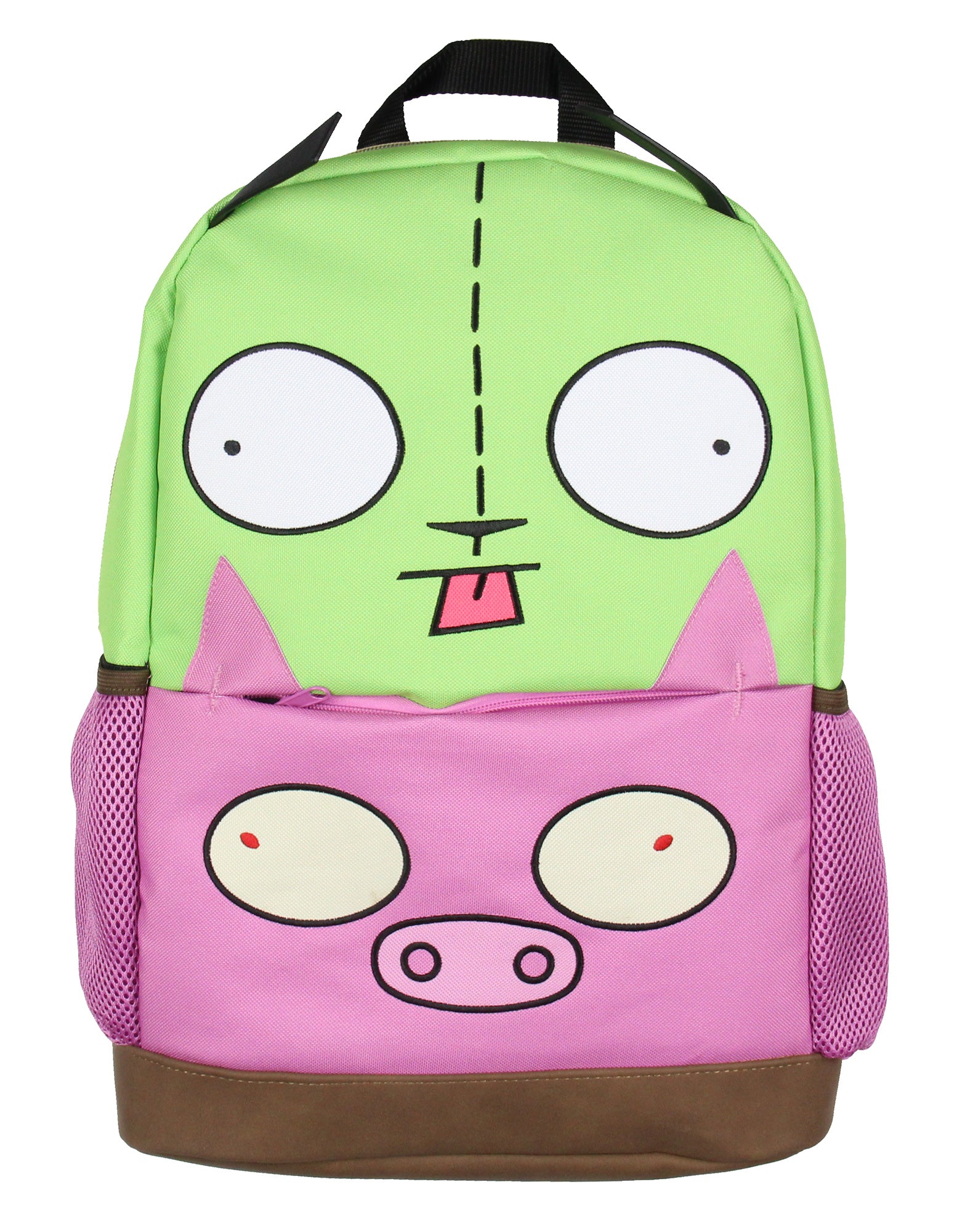 Invader ZIM TV Show Gir And Pig Character Faces Backpack For Daily Use 16"