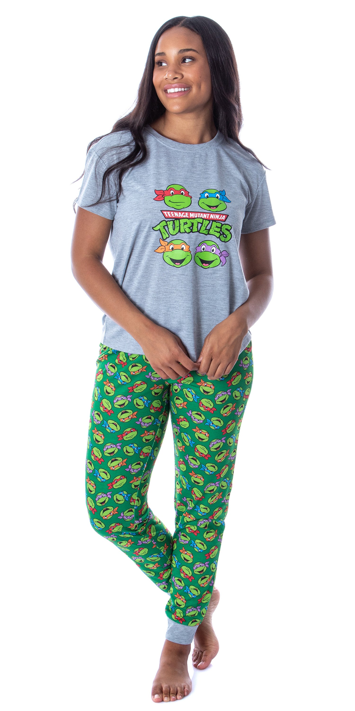 Nickelodeon Women's Teenage Mutant Ninja Turtles 2 Piece Pajama Set Jogger