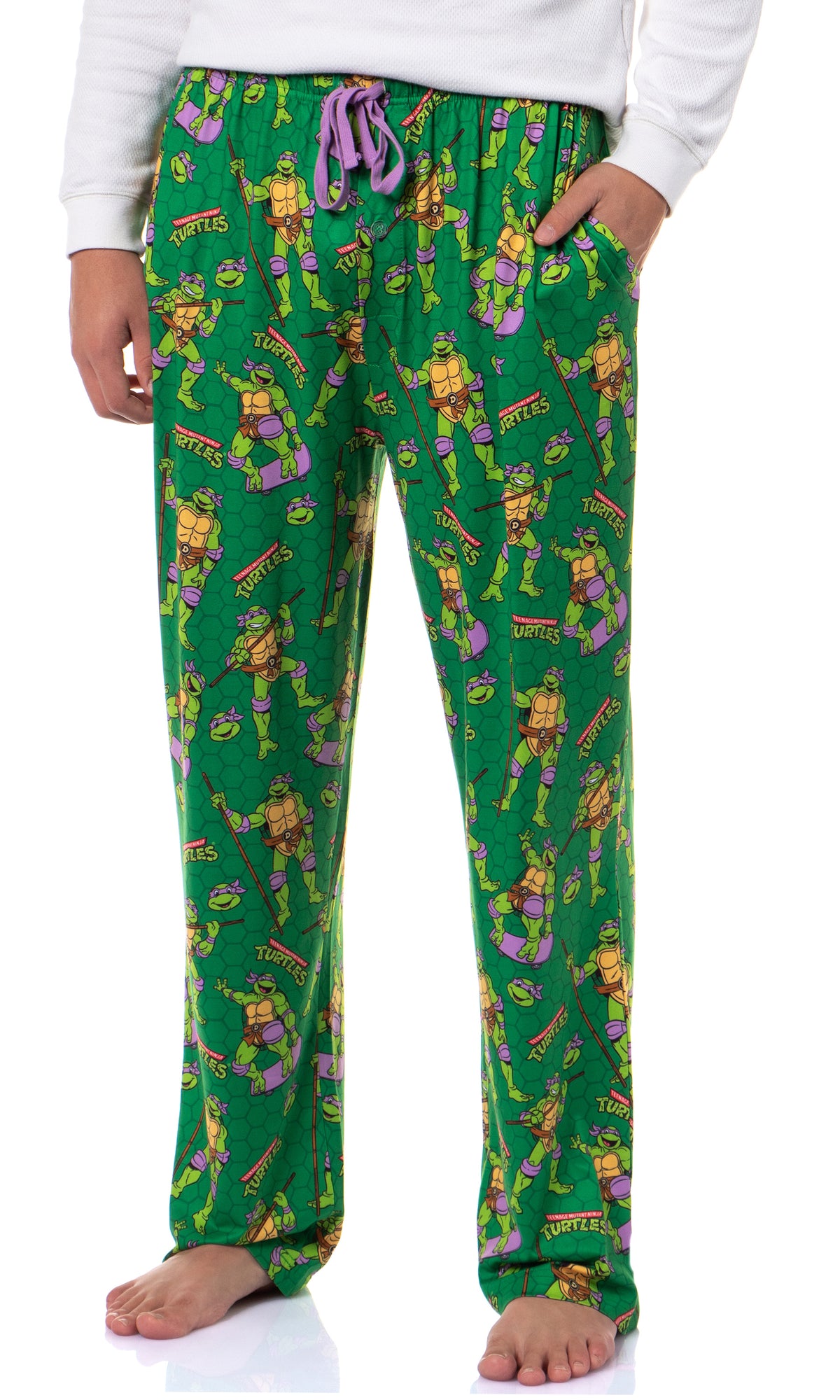 Teenage Mutant Ninja Turtles Men's Tossed Print Sleep Pajama Pants For Adults