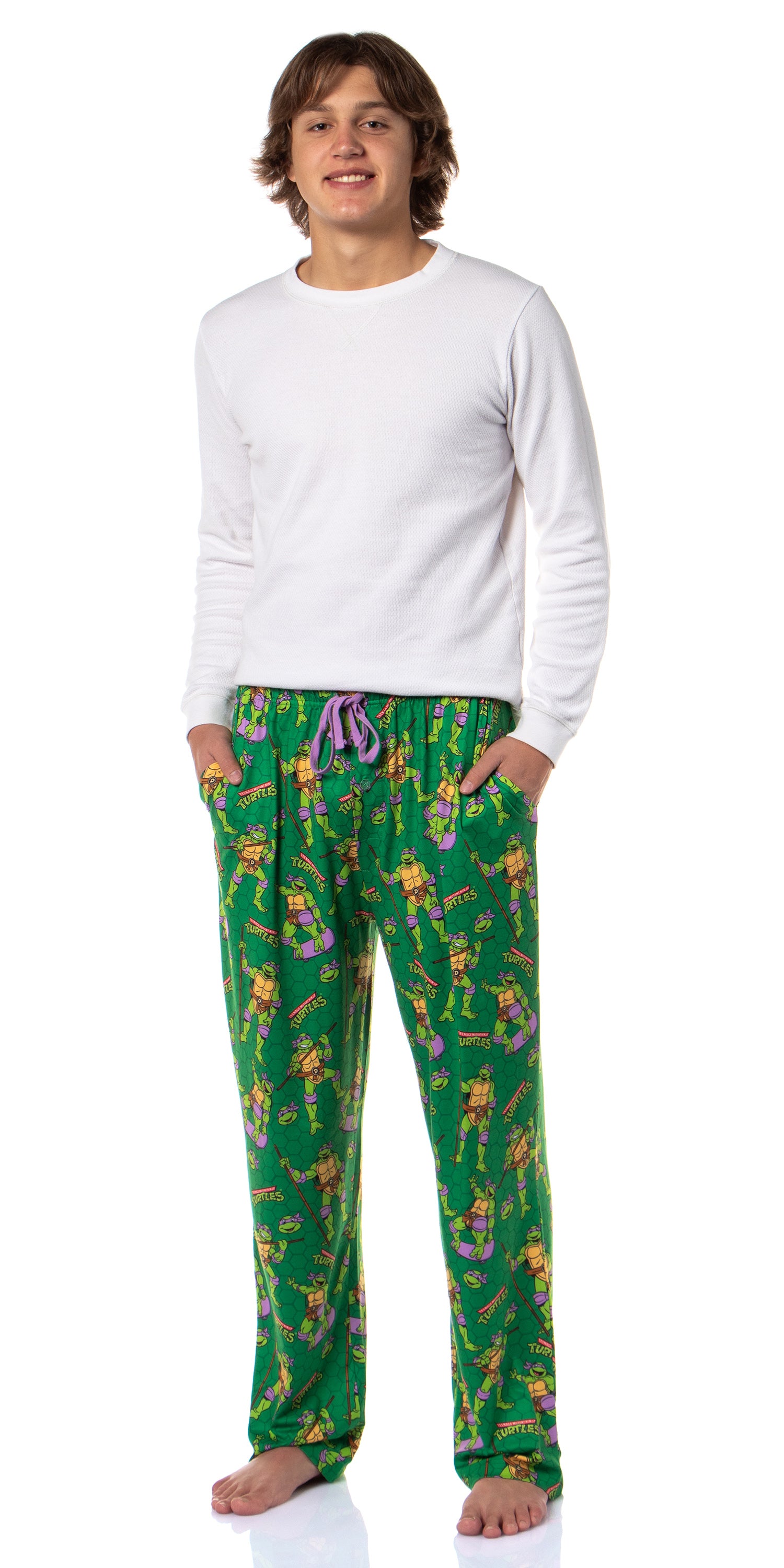 Teenage Mutant Ninja Turtles Men's Tossed Print Sleep Pajama Pants For Adults
