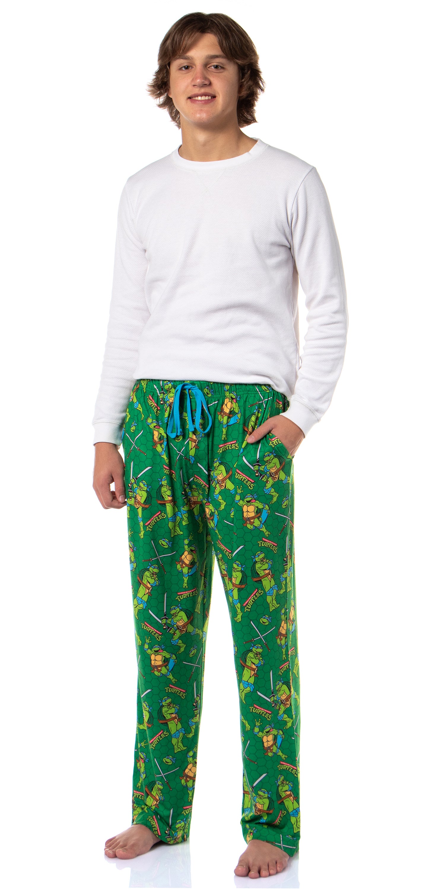 Teenage Mutant Ninja Turtles Men's Tossed Print Sleep Pajama Pants For Adults