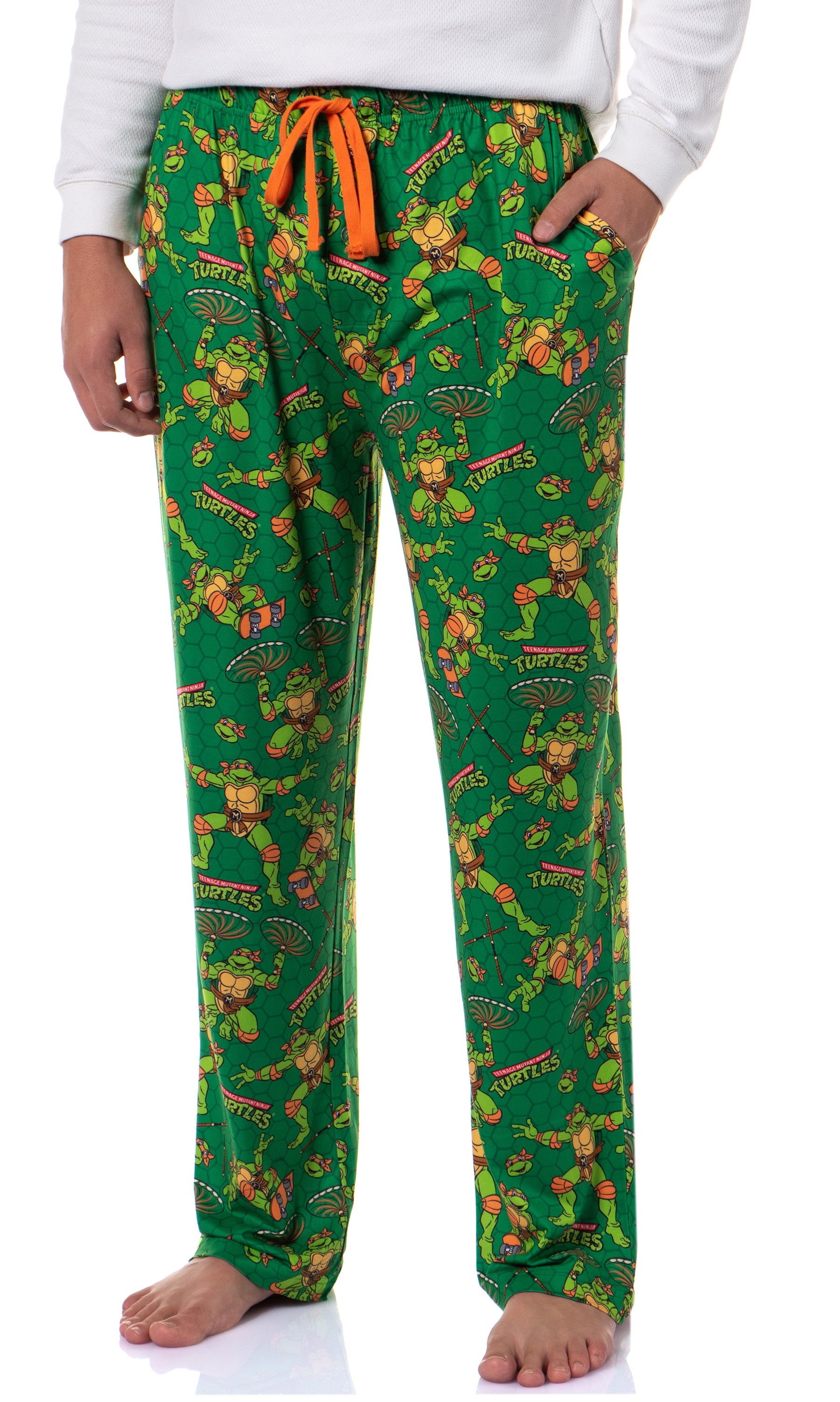 Teenage Mutant Ninja Turtles Men's Tossed Print Sleep Pajama Pants For Adults