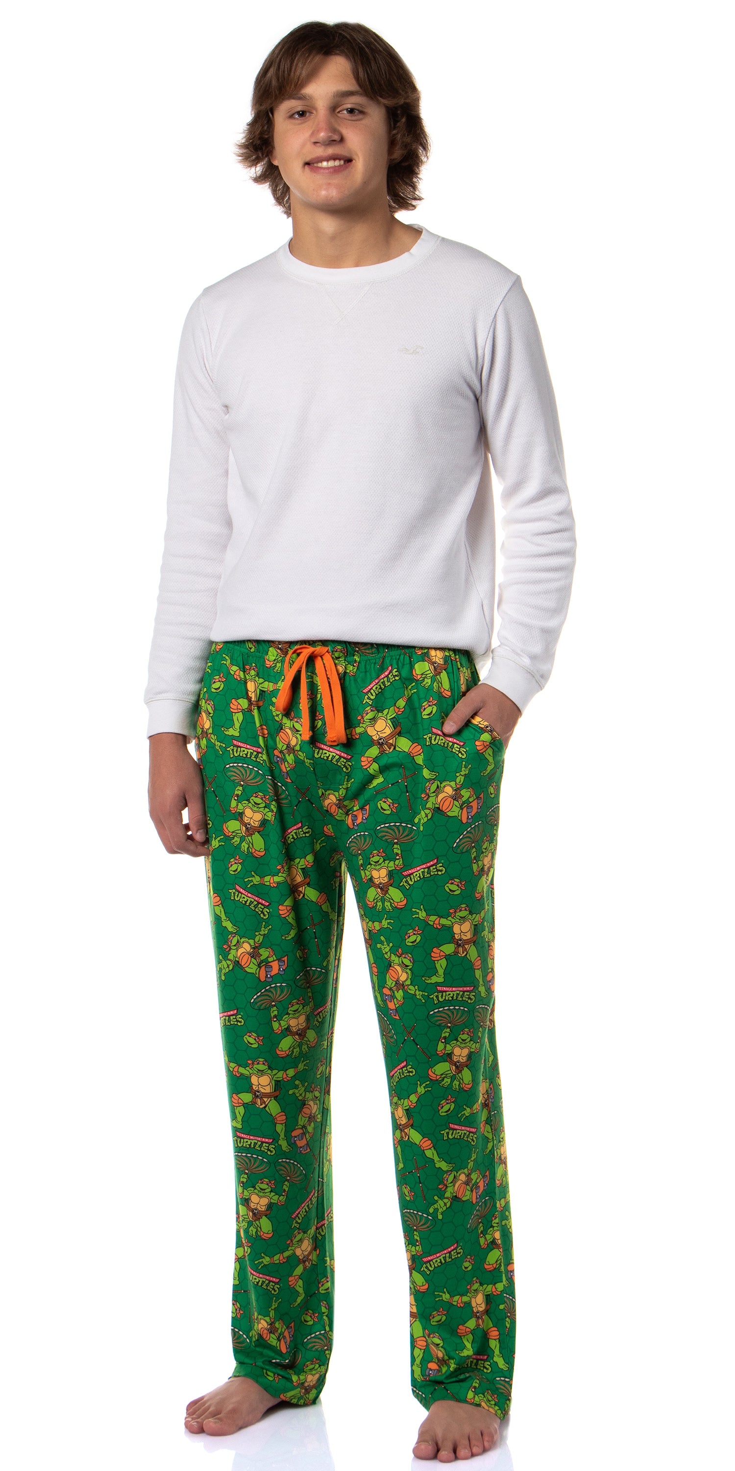 Teenage Mutant Ninja Turtles Men's Tossed Print Sleep Pajama Pants For Adults
