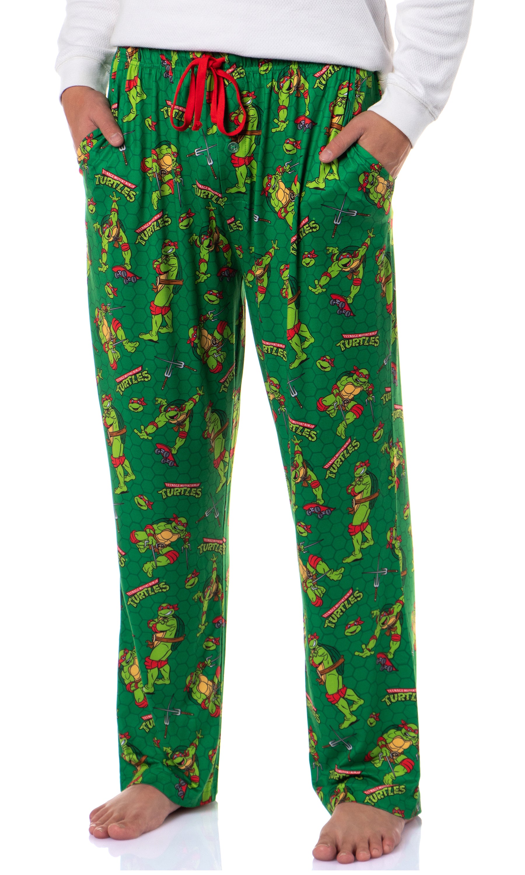 Teenage Mutant Ninja Turtles Men's Tossed Print Sleep Pajama Pants For Adults