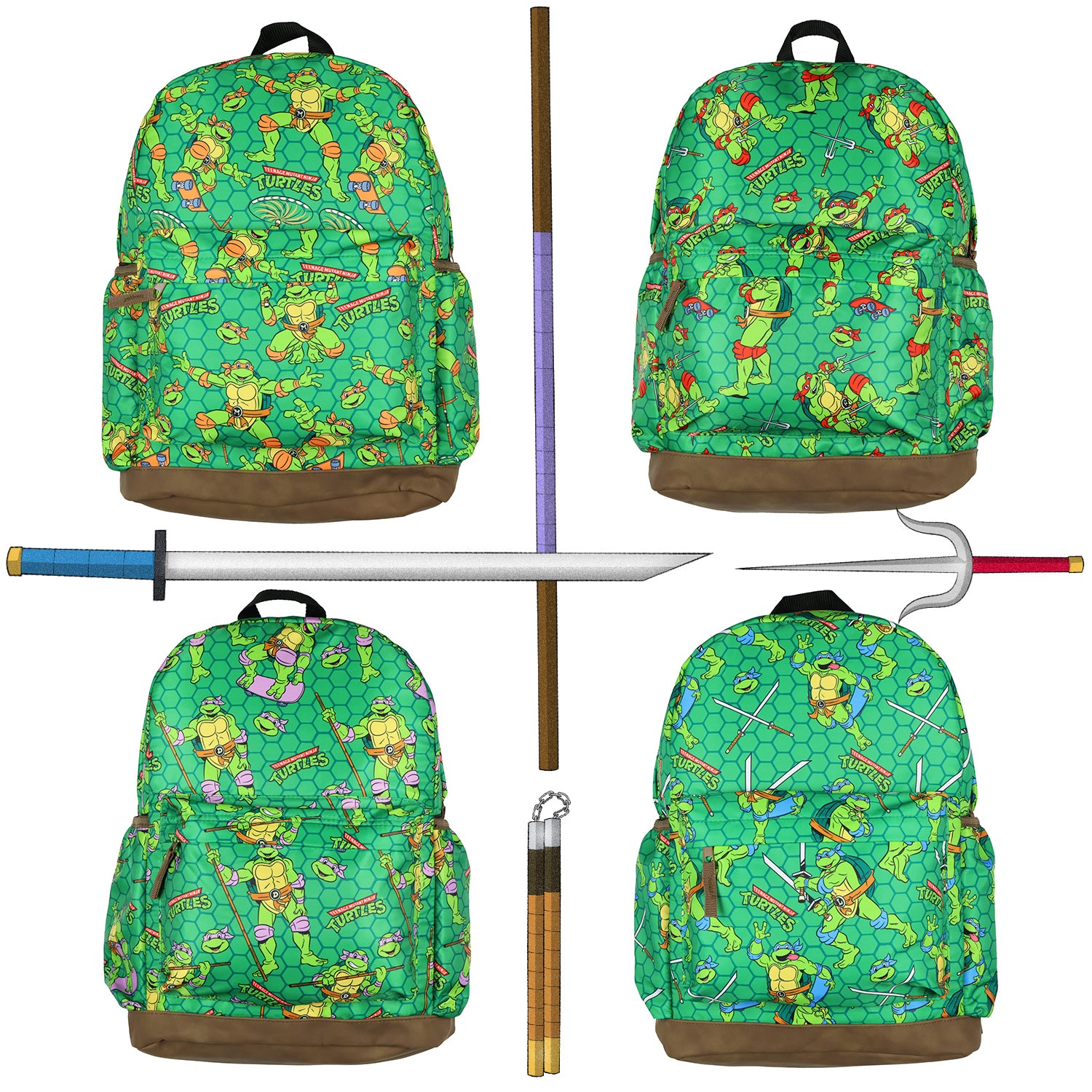 TMNT Backpack Nickelodeon Teenage Mutant Ninja Turtles Mayhem Character Bookbag