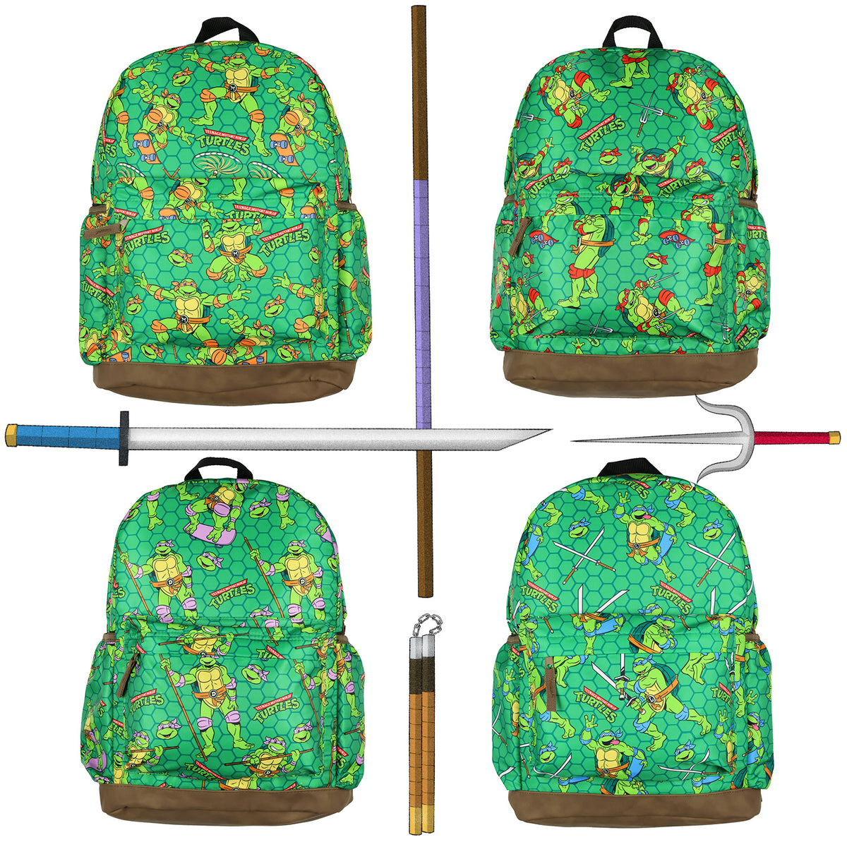 TMNT Backpack Nickelodeon Teenage Mutant Ninja Turtles Mayhem School bag 16"