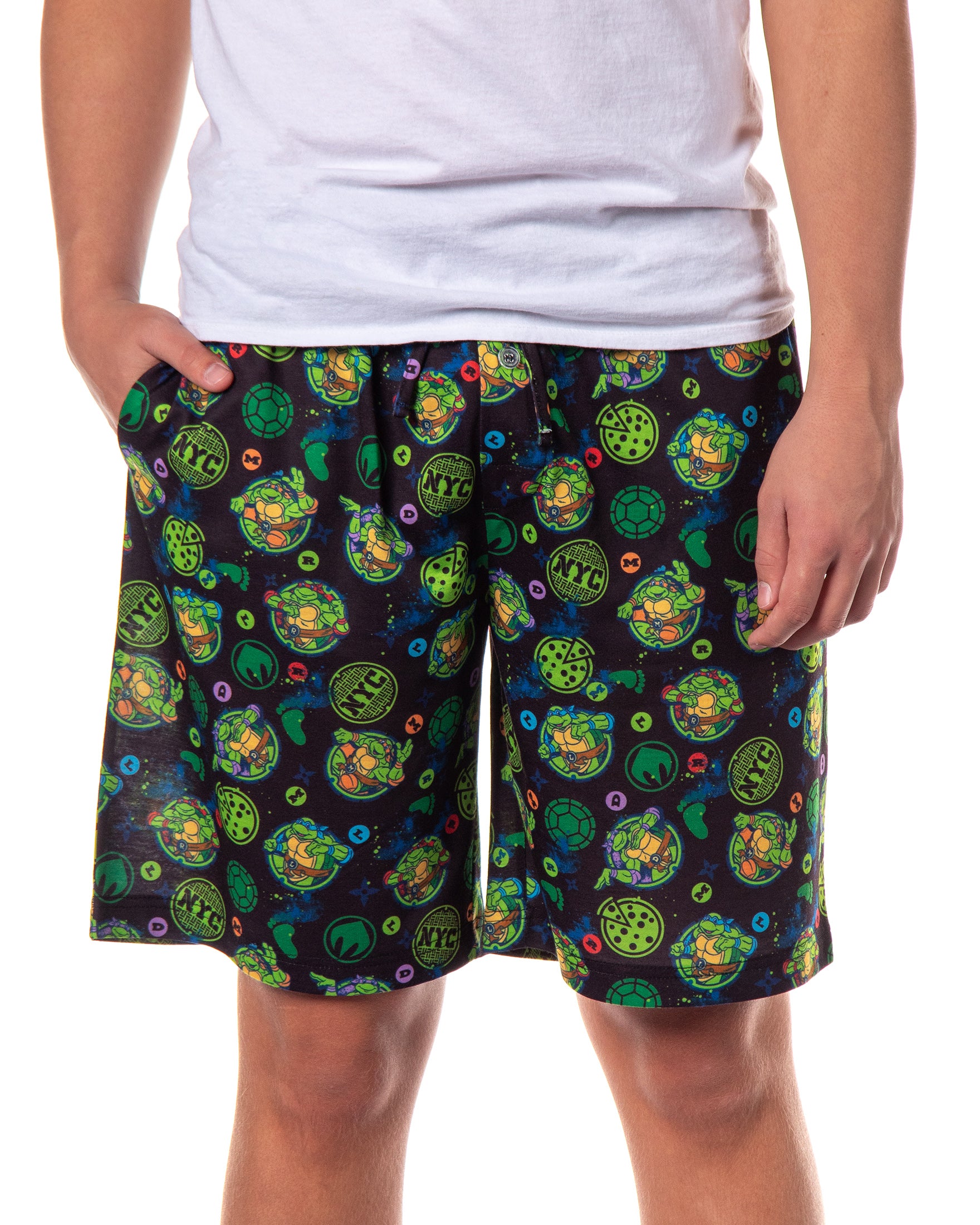 Teenage Mutant Ninja Turtles Pajama Shorts TMNT Men's NYC Lounge Bottoms