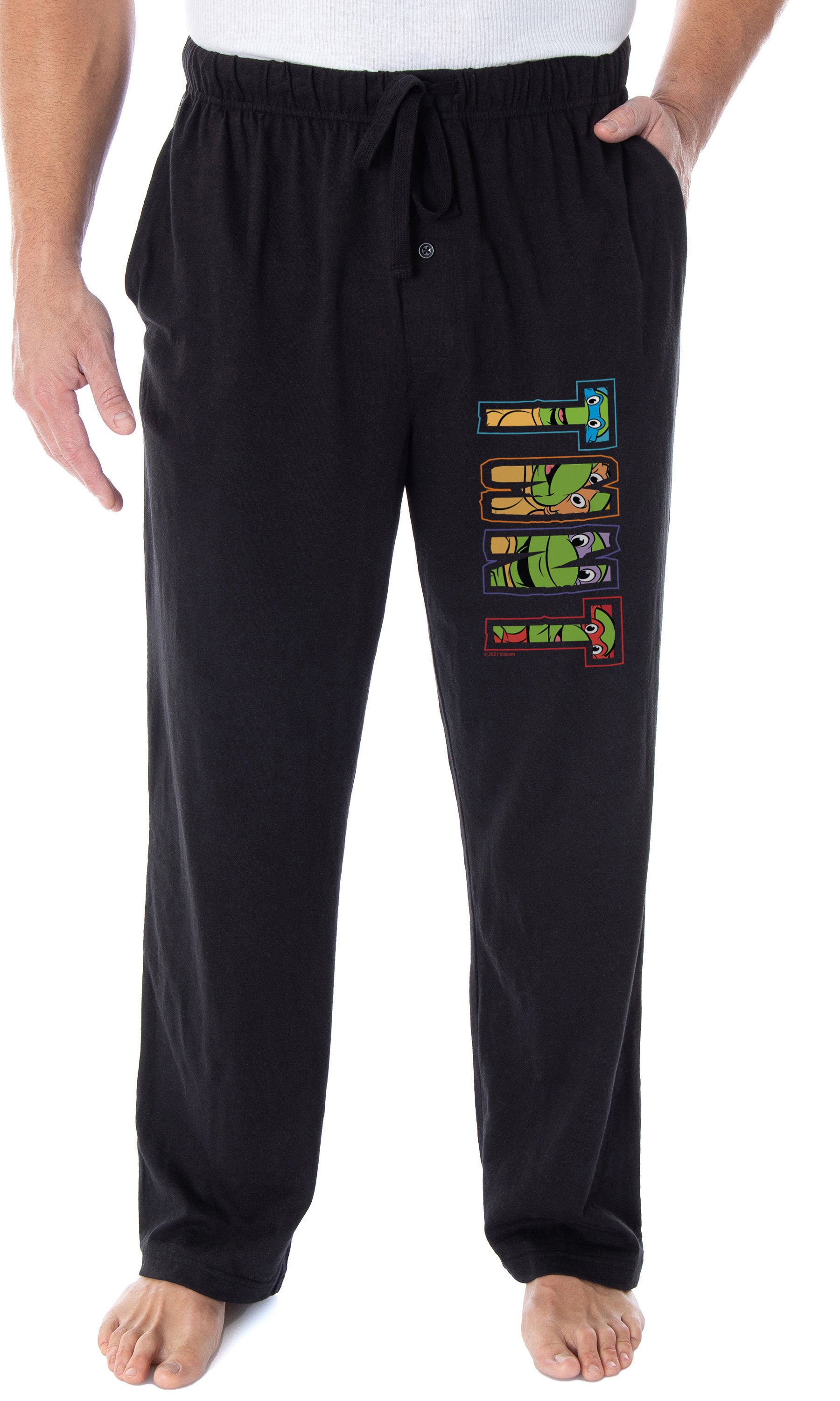 Teenage Mutant Ninja Turtle Men's TMNT Characters In Logo Pajama Pants