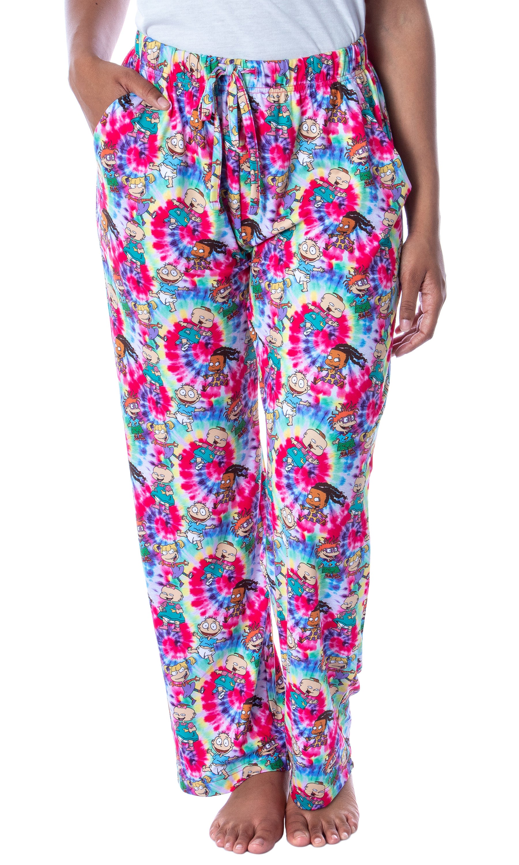 Nickelodeon Womens' Rugrats Cartoon Character Spiral Tie Dye Pajama Pants