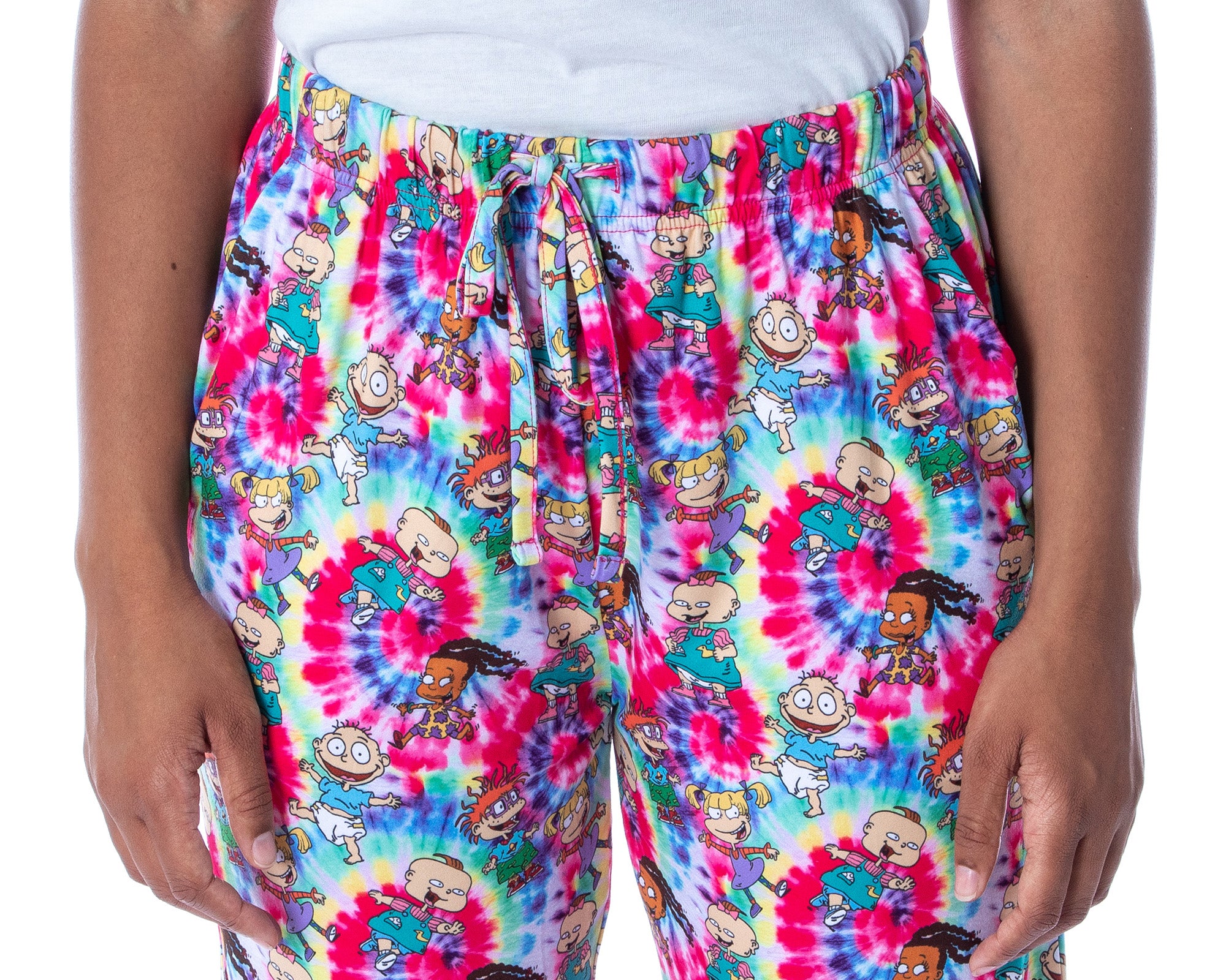 Nickelodeon Womens' Rugrats Cartoon Character Spiral Tie Dye Pajama Pants