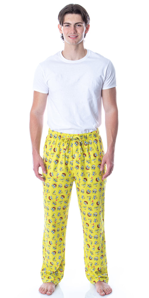 Nickelodeon Men's SpongeBob SquarePants Face Expressions Loungewear Pajama Pants