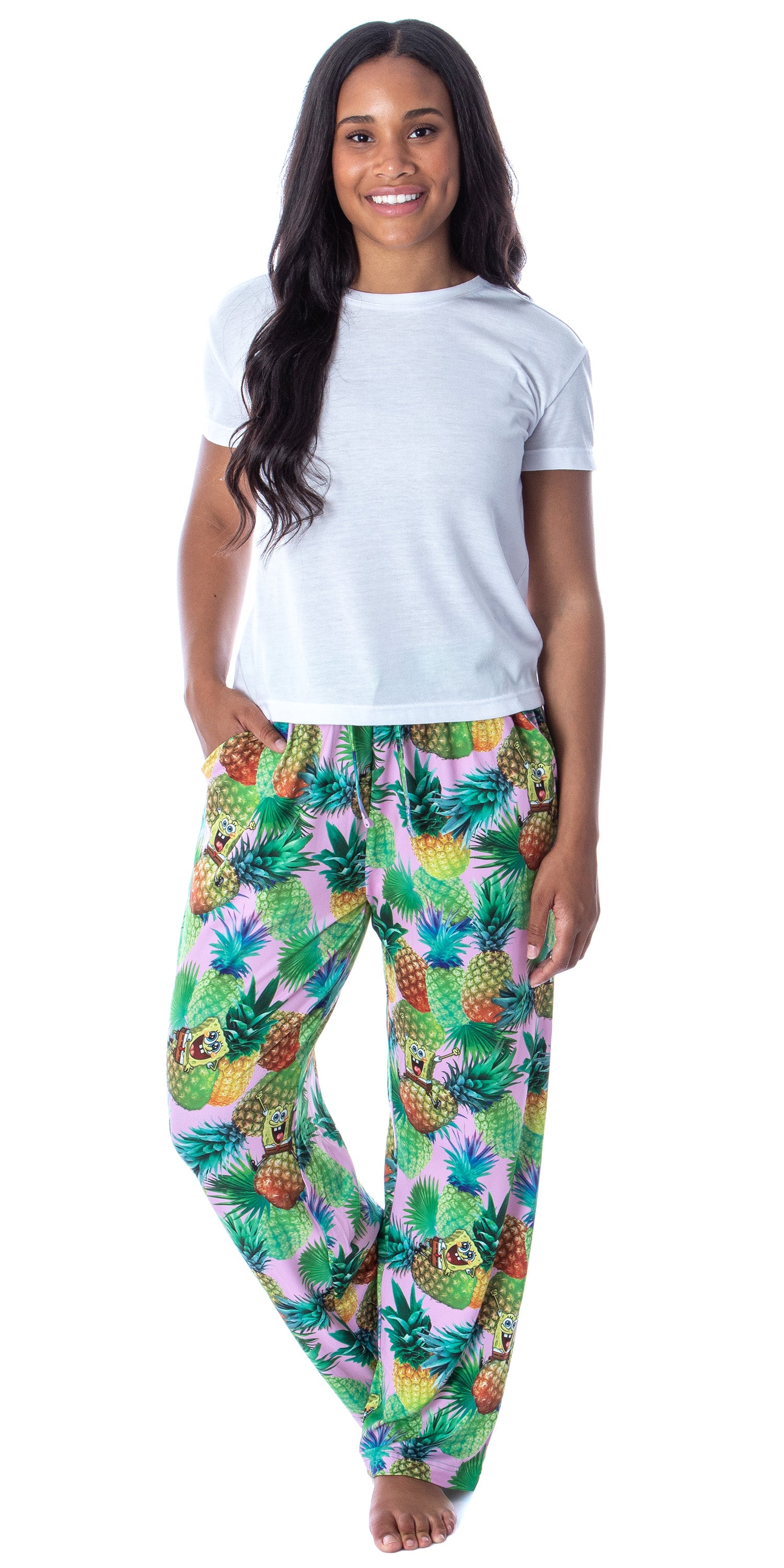 Nickelodeon Womens' SpongeBob SquarePants Pineapples Sleep Pajama Pants