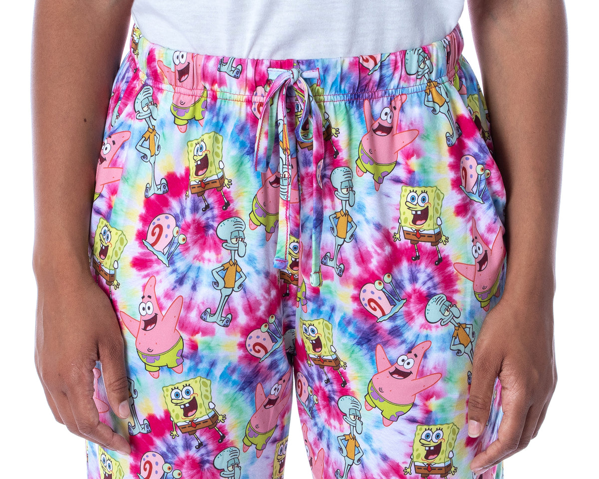 Nickelodeon Womens' SpongeBob SquarePants Spiral Tie Dye Sleep Pajama Pants