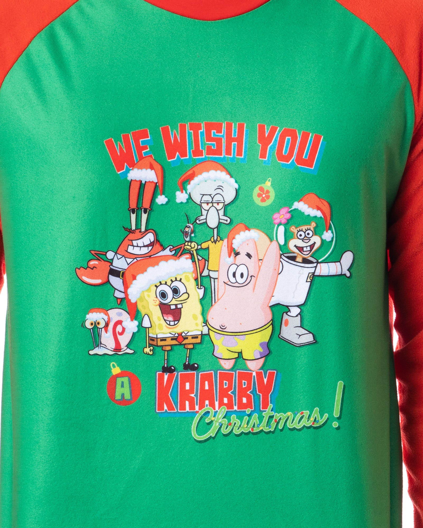 Nickelodeon Mens' SpongeBob SquarePants Krabby Christmas Pajama Set