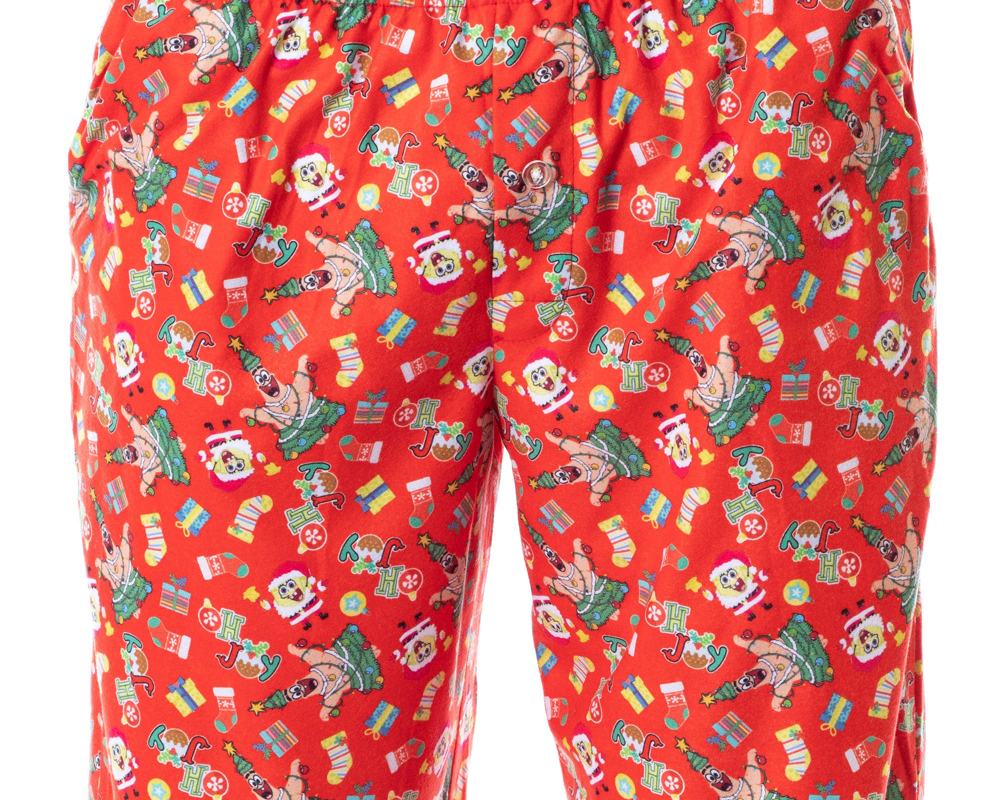 Nickelodeon Mens' SpongeBob SquarePants Krabby Christmas Pajama Set