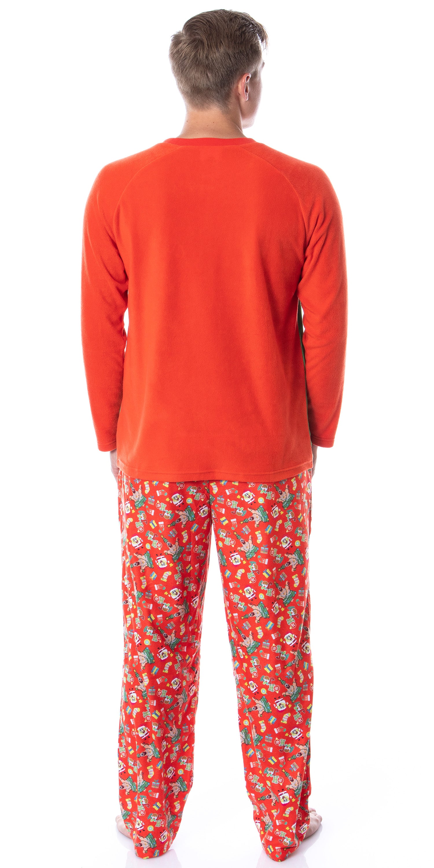 Nickelodeon Mens' SpongeBob SquarePants Krabby Christmas Pajama Set