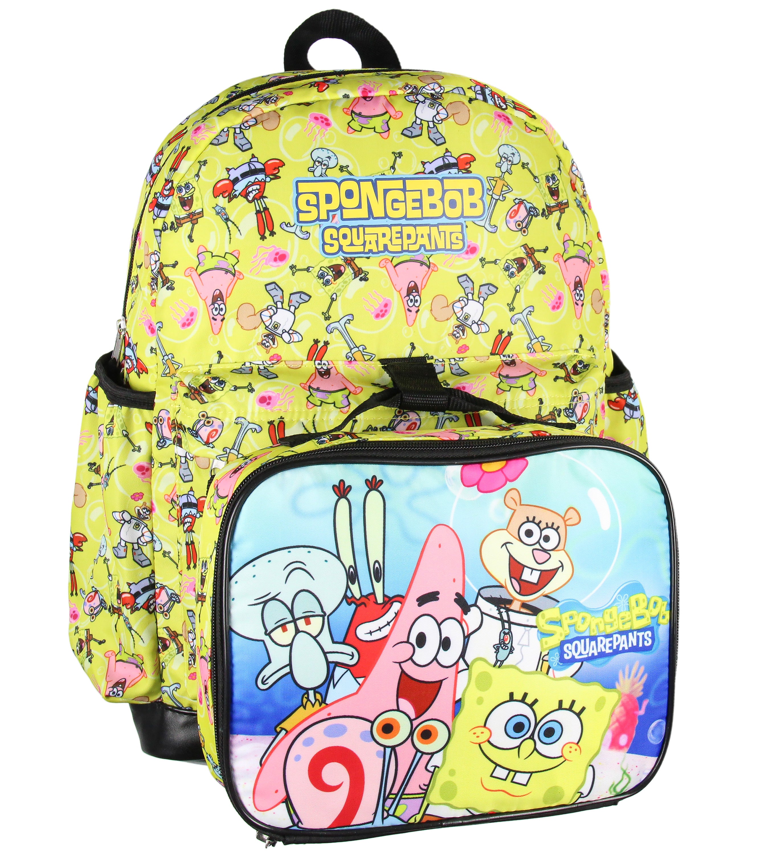 Nickelodeon SpongeBob SquarePants Characters 2 Pc Lunch Box Backpack Bag Set 16"