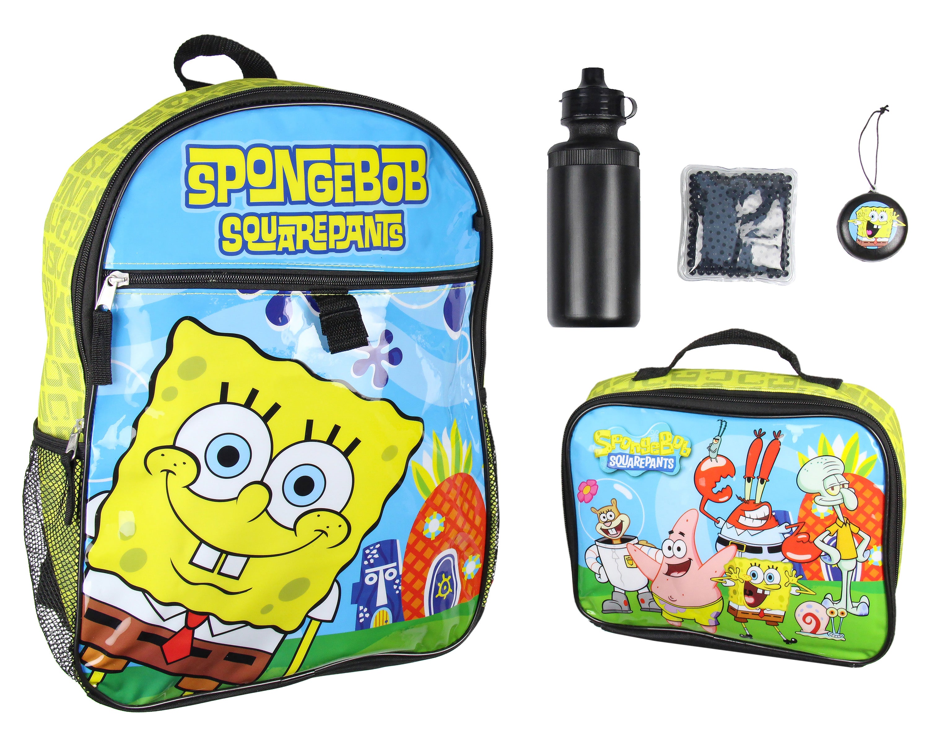 SpongeBob SquarePants 5 PC Backpack Lunch box Icepack Water Bottle 16"