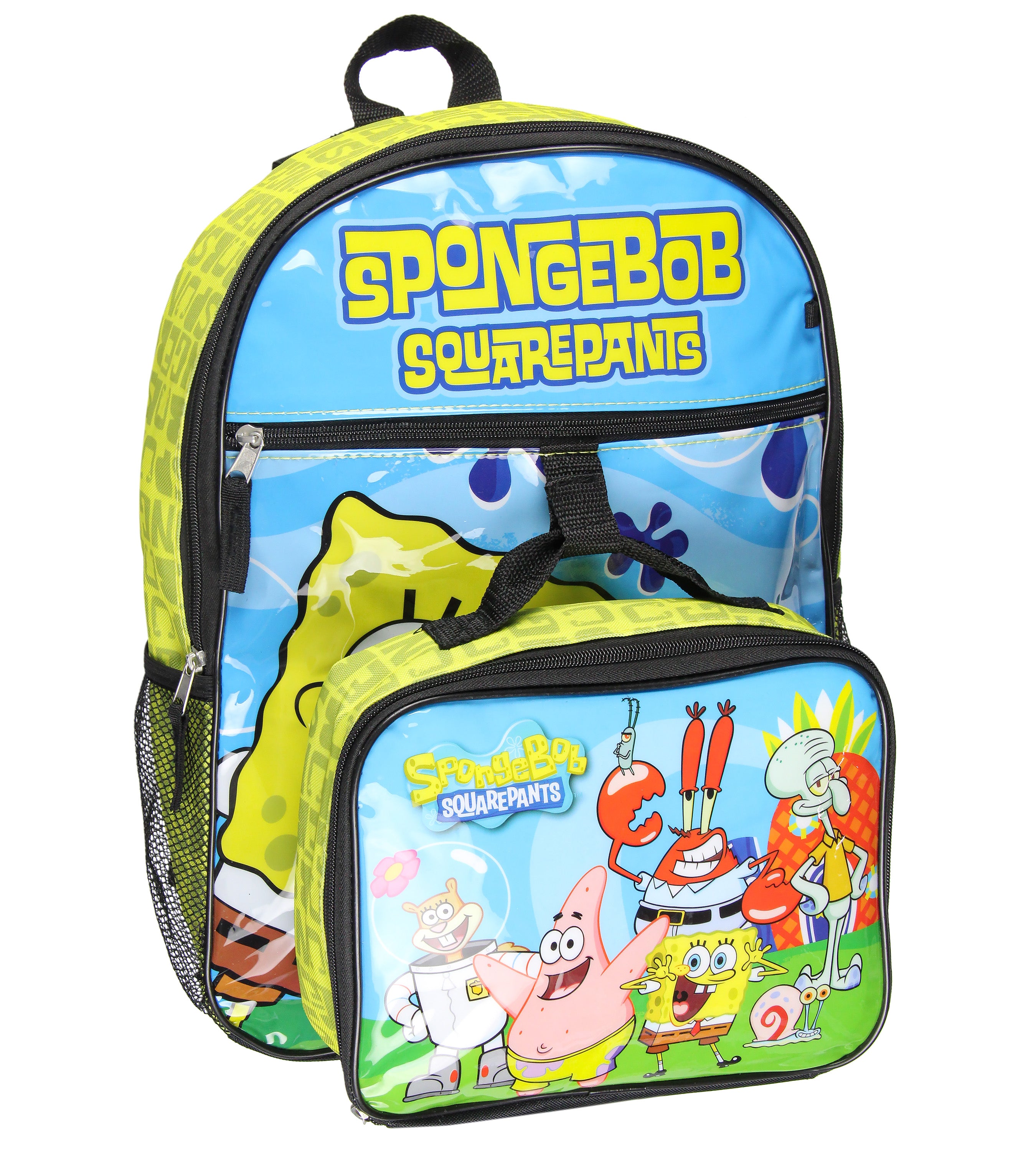 SpongeBob SquarePants 5 PC Backpack Lunch box Icepack Water Bottle 16"