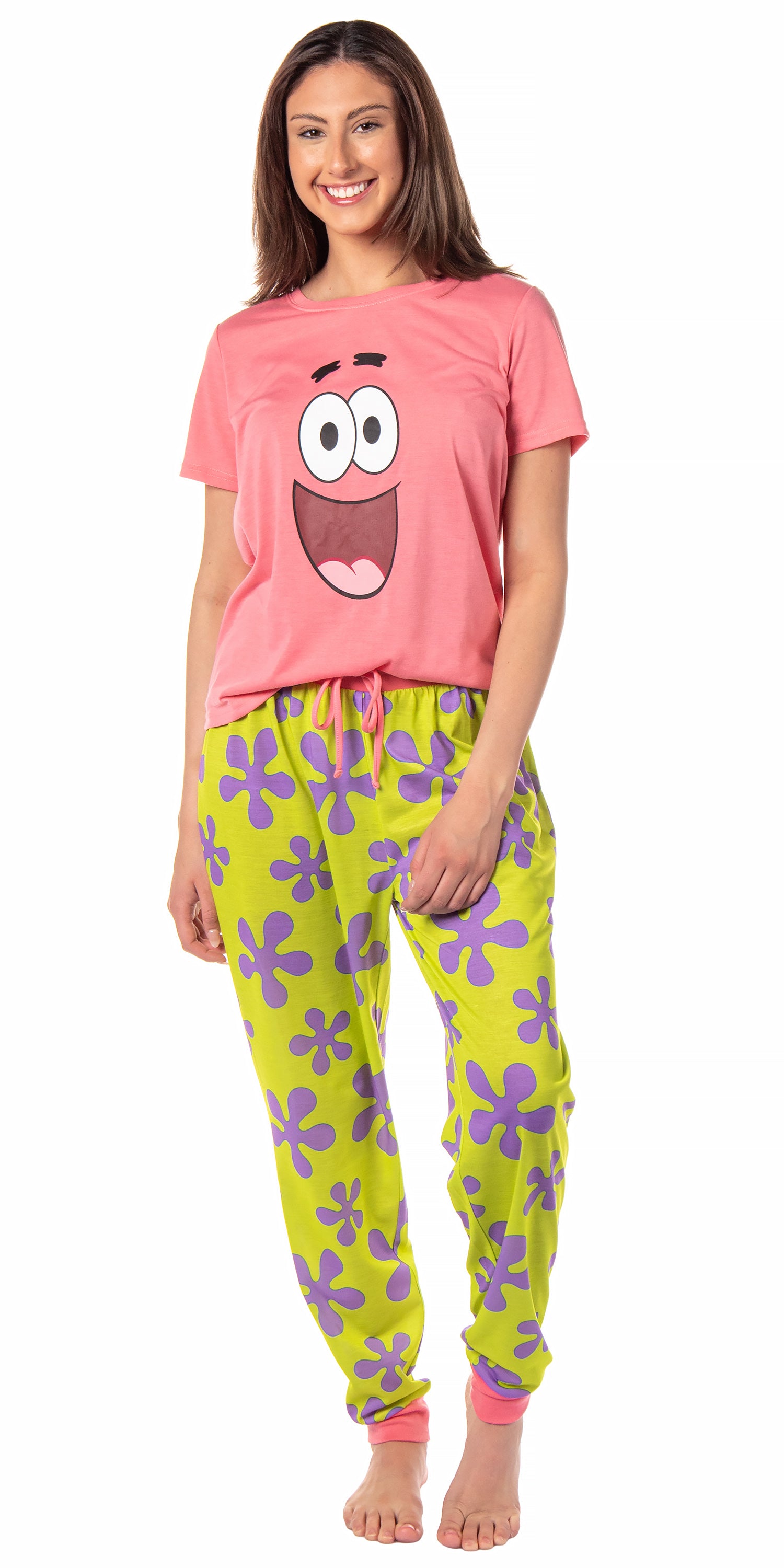 Nickelodeon Womens' SpongeBob SquarePants Patrick Star Sleep Pajama Set (S)