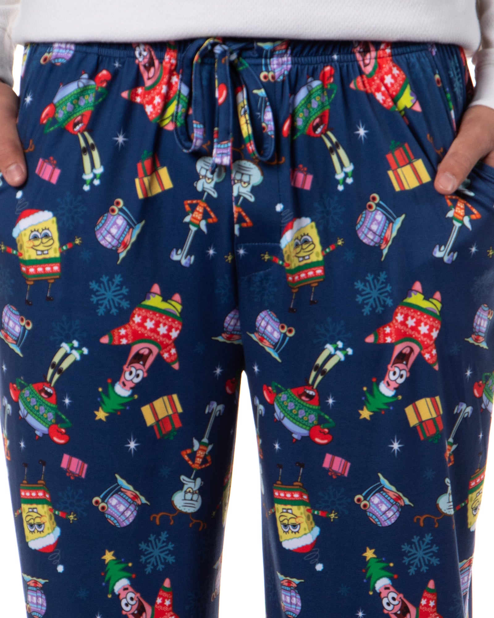 SpongeBob SquarePants Men's Christmas Sleep Tossed Print Pajama Pants