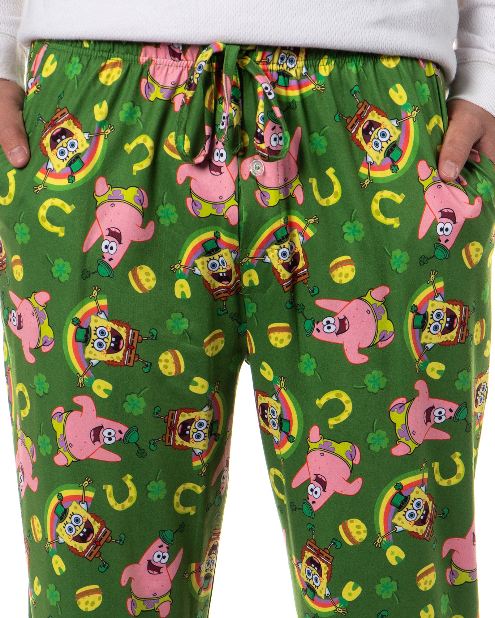 SpongeBob SquarePants Men's Patrick's Day Tossed Print Pajama Pants