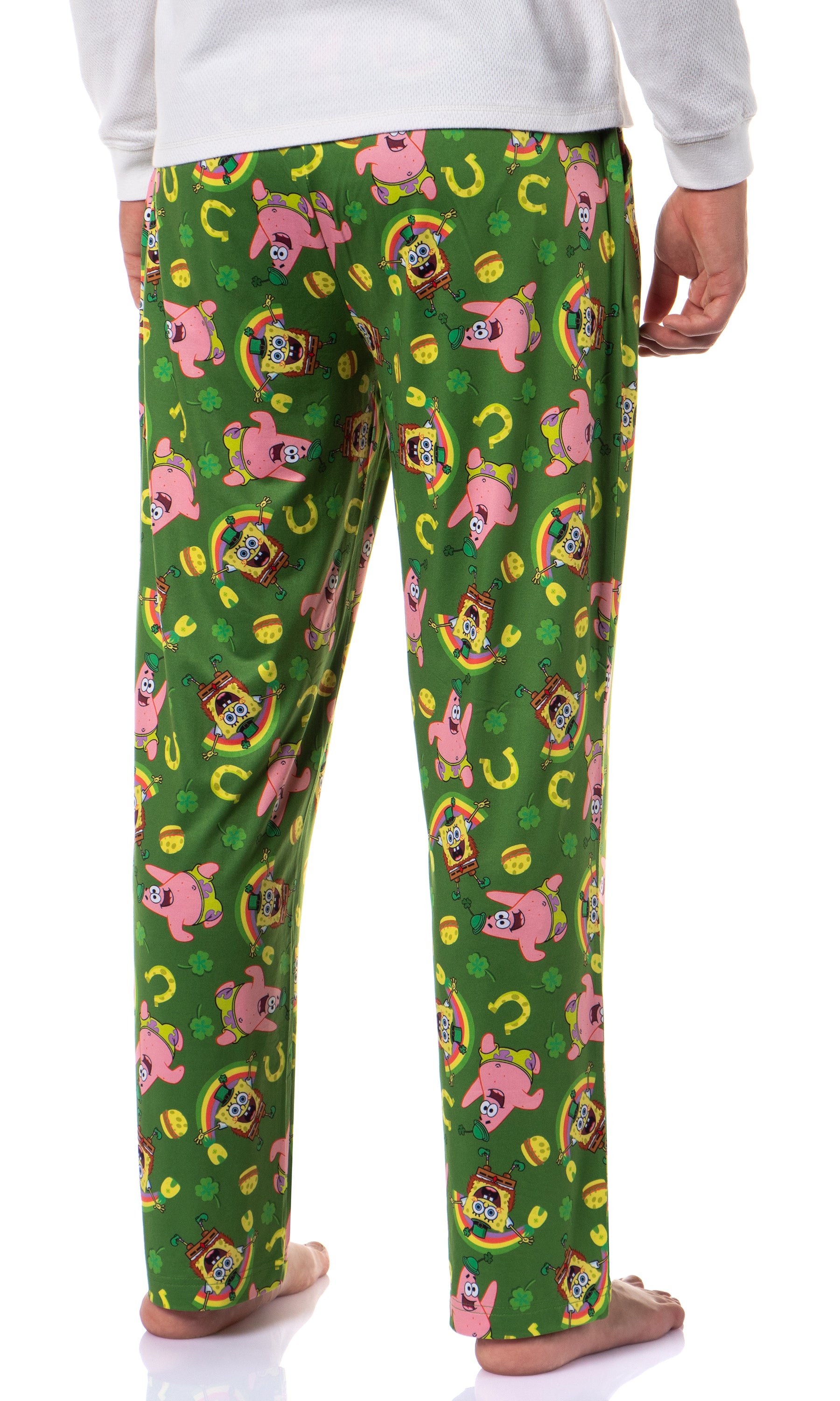 SpongeBob SquarePants Men's Patrick's Day Tossed Print Pajama Pants