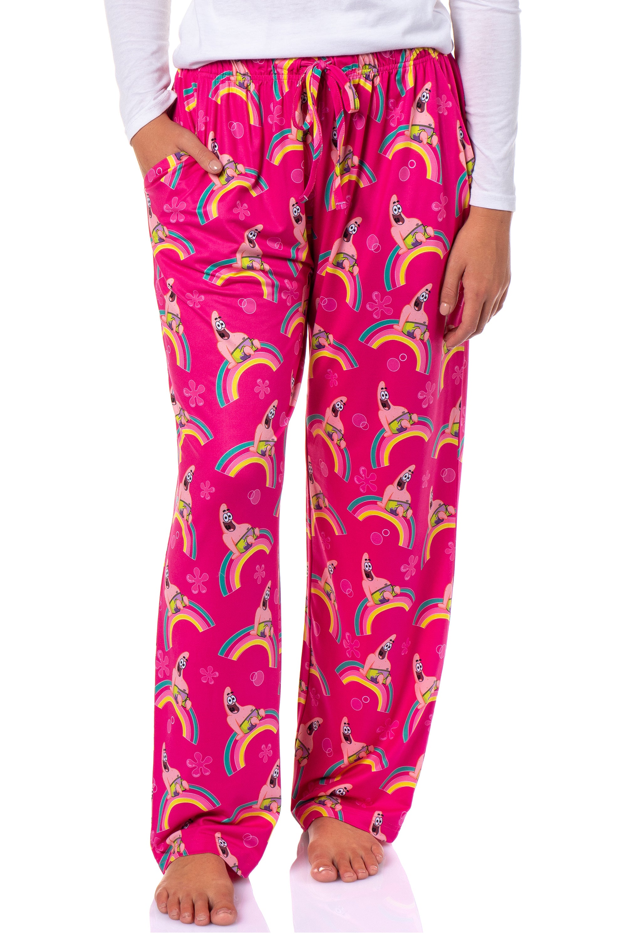 SpongeBob SquarePants Women's Patrick Rainbow Tossed Print Pajama Pants