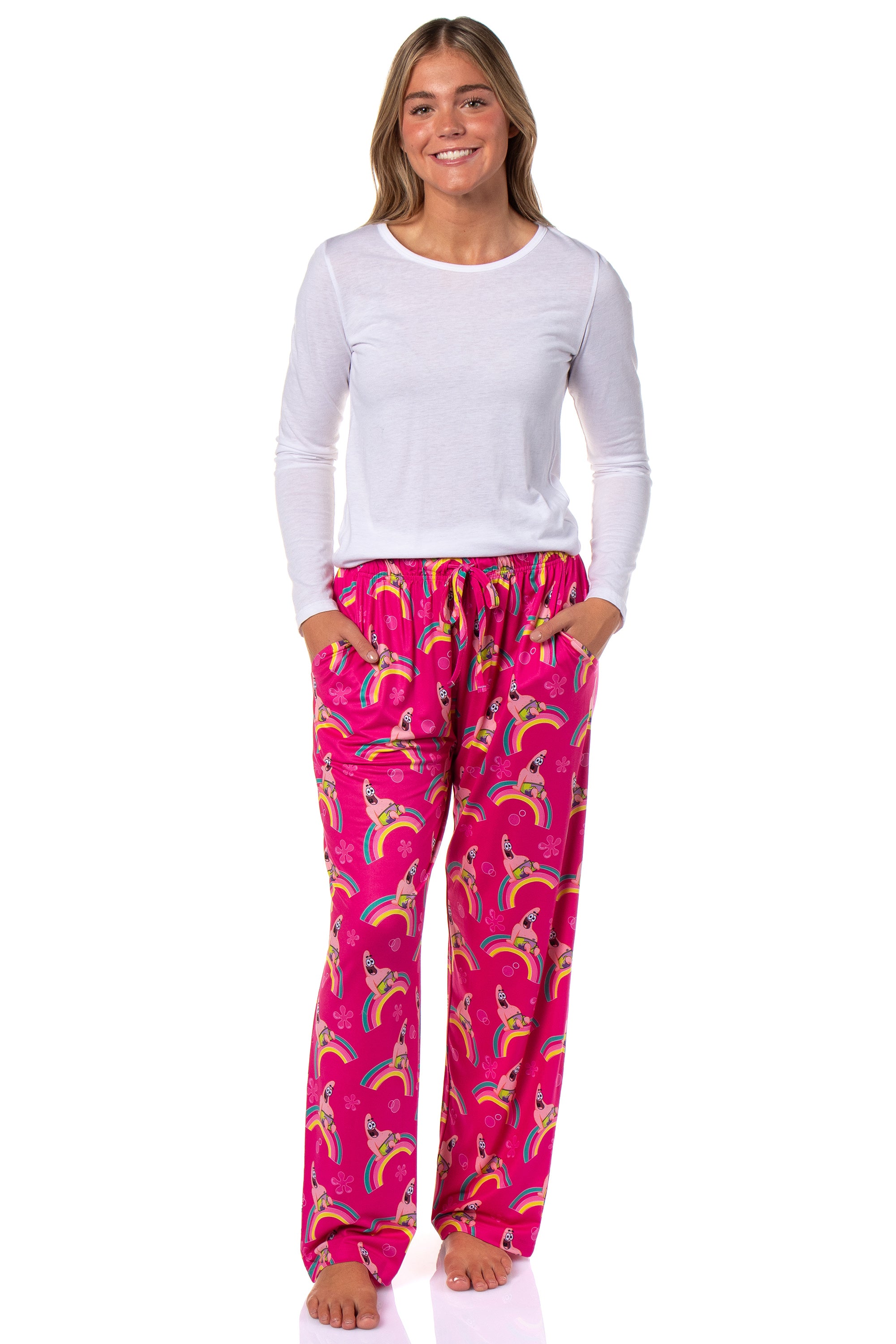 SpongeBob SquarePants Women's Patrick Rainbow Tossed Print Pajama Pants
