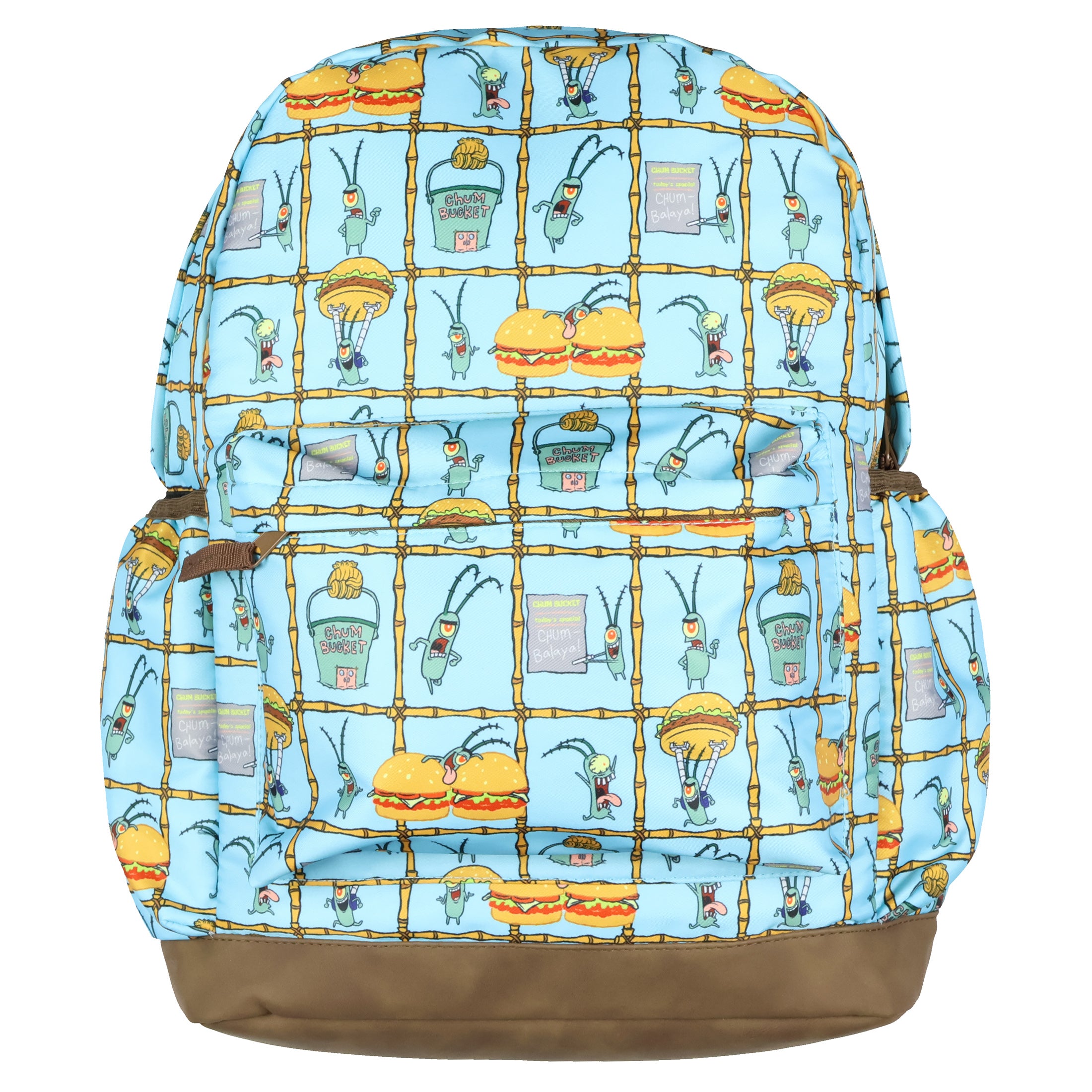 SpongeBob SquarePants Backpack Plankton Chum Bucket Patties Laptop School Bag