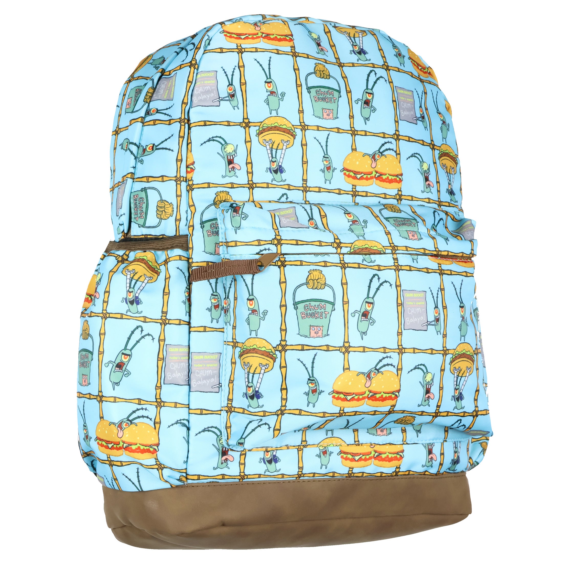 SpongeBob SquarePants Backpack Plankton Chum Bucket Patties Laptop School Bag