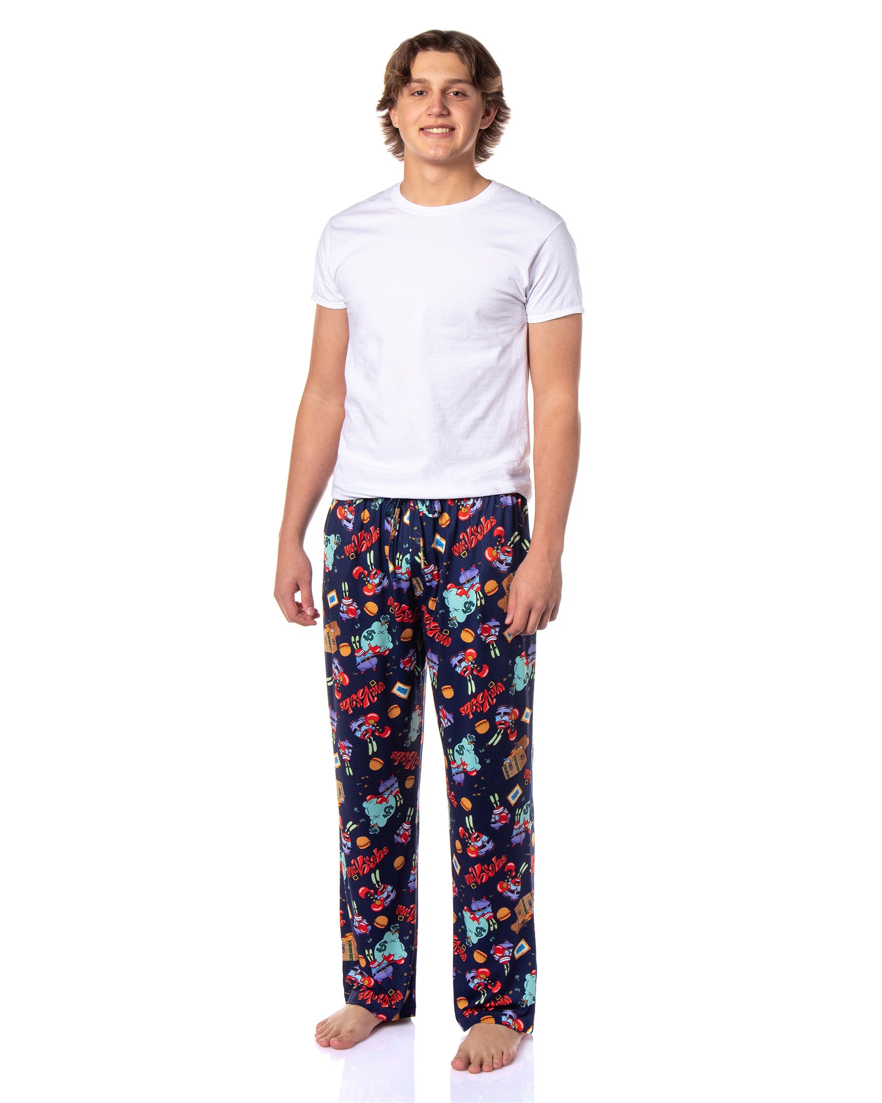 SpongeBob SquarePants Men's Mr. Krabs Money Tossed Print Sleep Pajama Pants