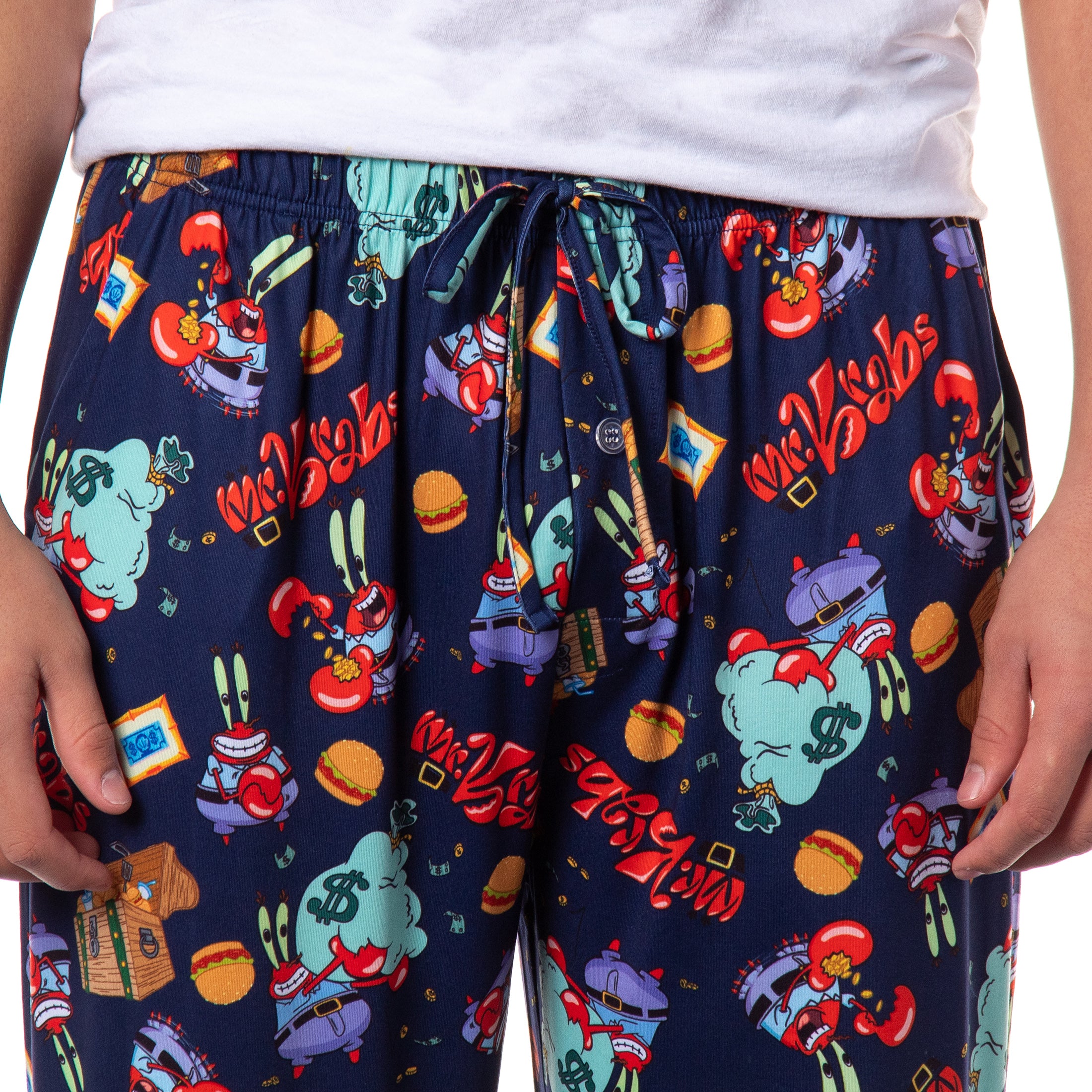 SpongeBob SquarePants Men's Mr. Krabs Money Tossed Print Sleep Pajama Pants