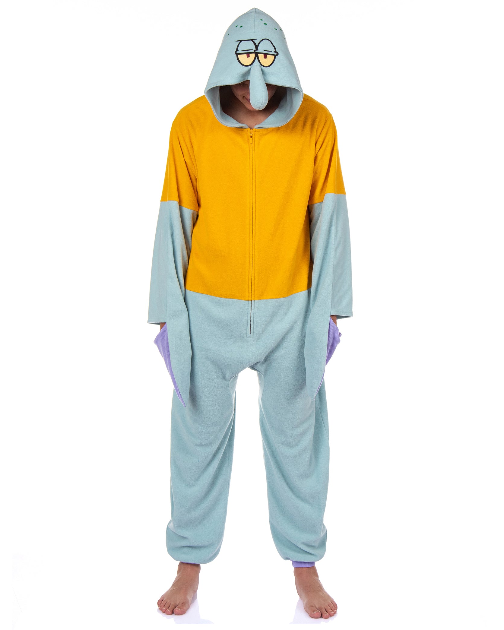 SpongeBob SquarePants Mens' Squidward Costume Union Suit Pajama Outfit