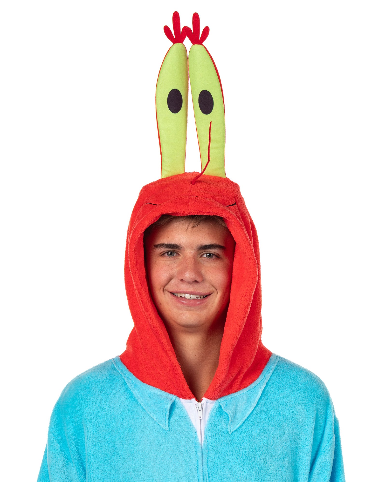 SpongeBob Mr. Krabs Men's Kigurumi Union Suit Hooded Costume Pajama (2XL/3XL)