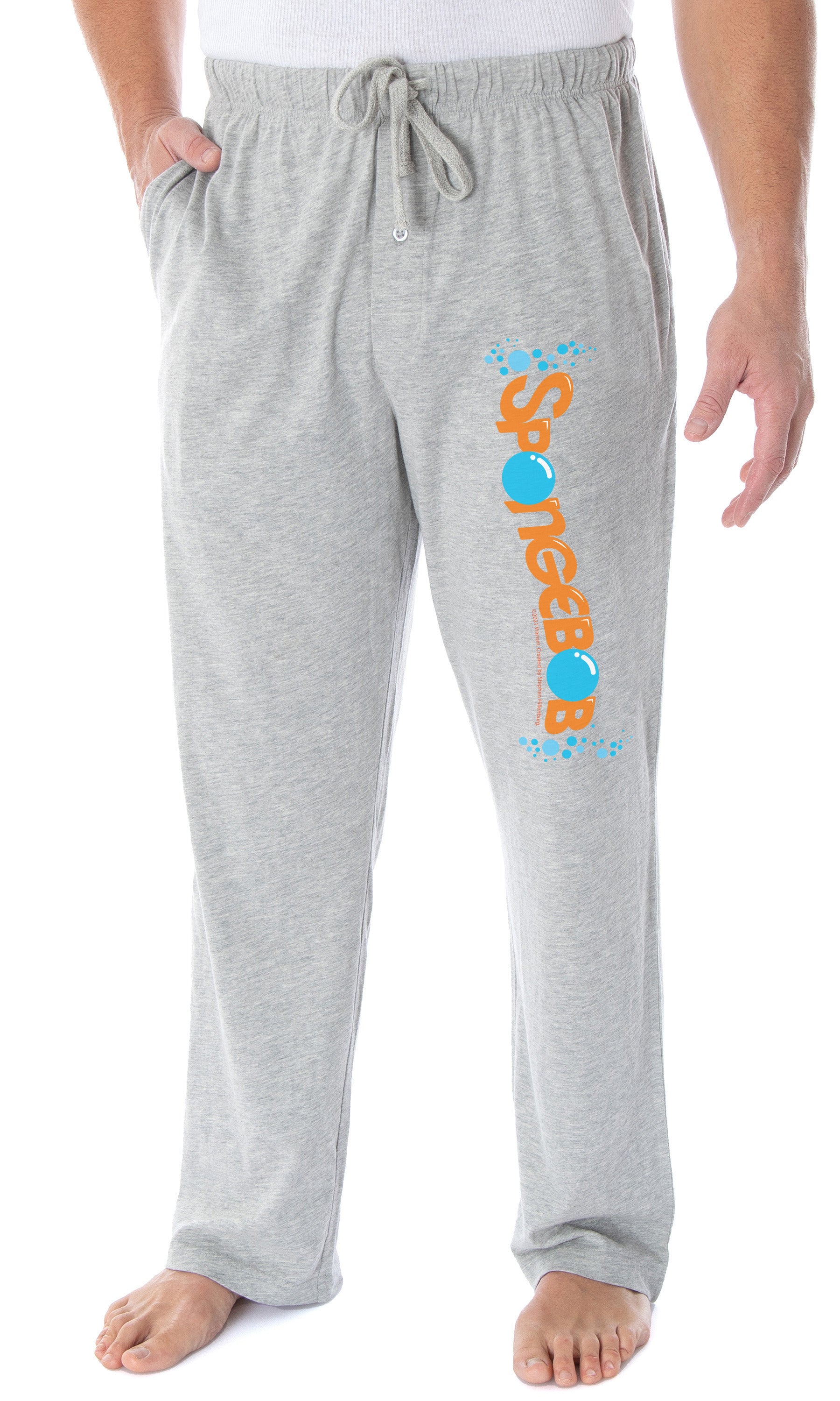 Nickelodeon Men's SpongeBob SquarePants Bubble Logo Loungewear Pajama Pants