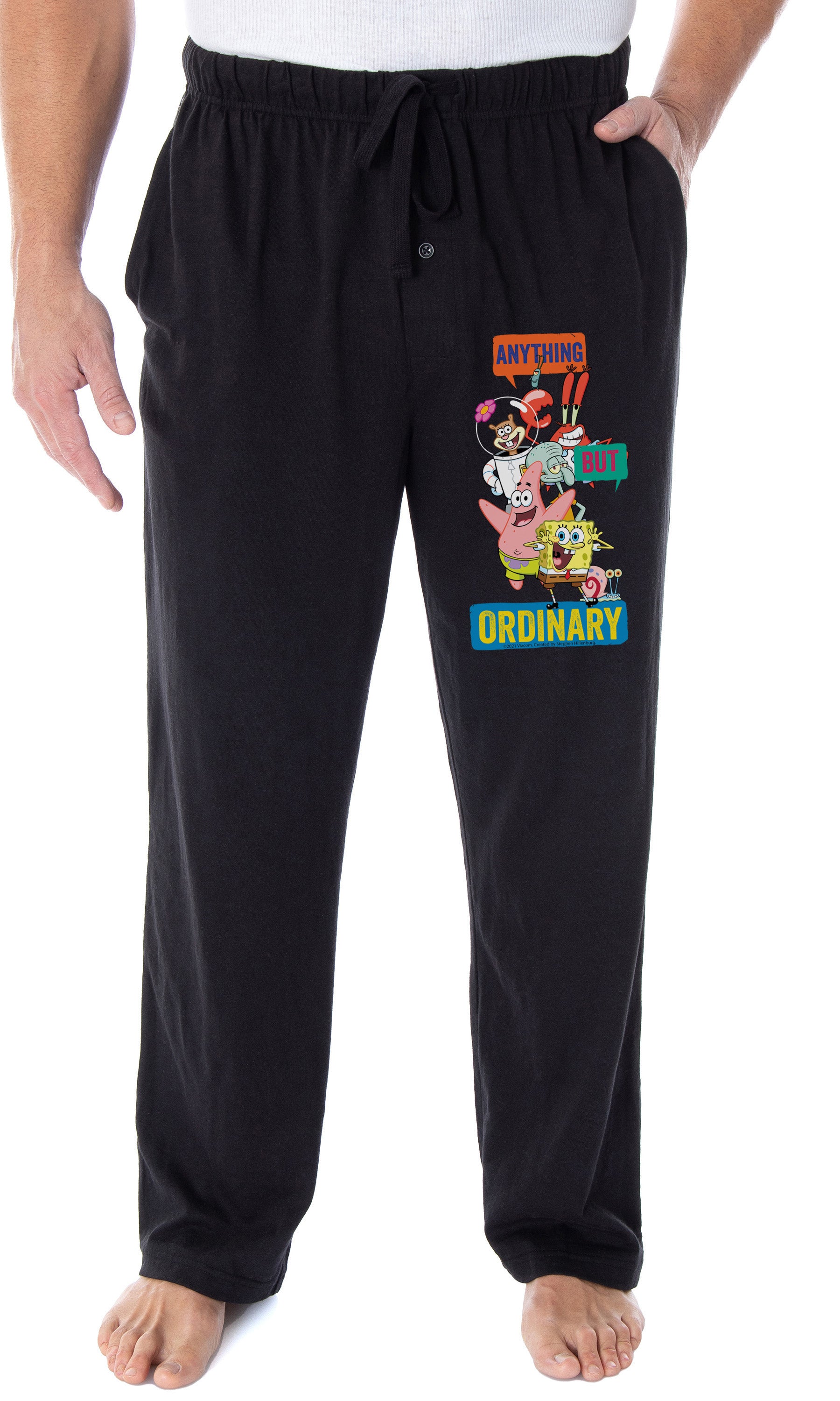 Nickelodeon Men's SpongeBob SquarePants Anything But Ordinary Loungewear Sleep Bottoms Pajama Pants