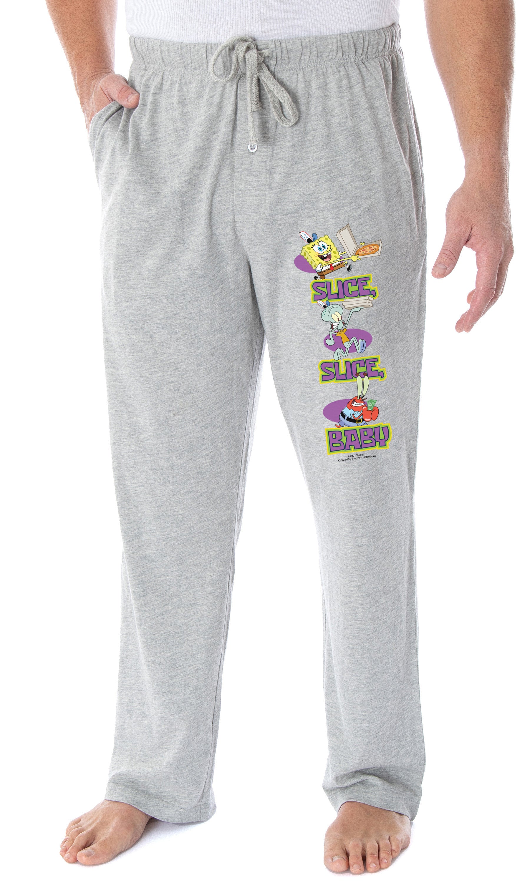 Nickelodeon Men's SpongeBob SquarePants Pizza Slice Slice Baby Pajama Pants