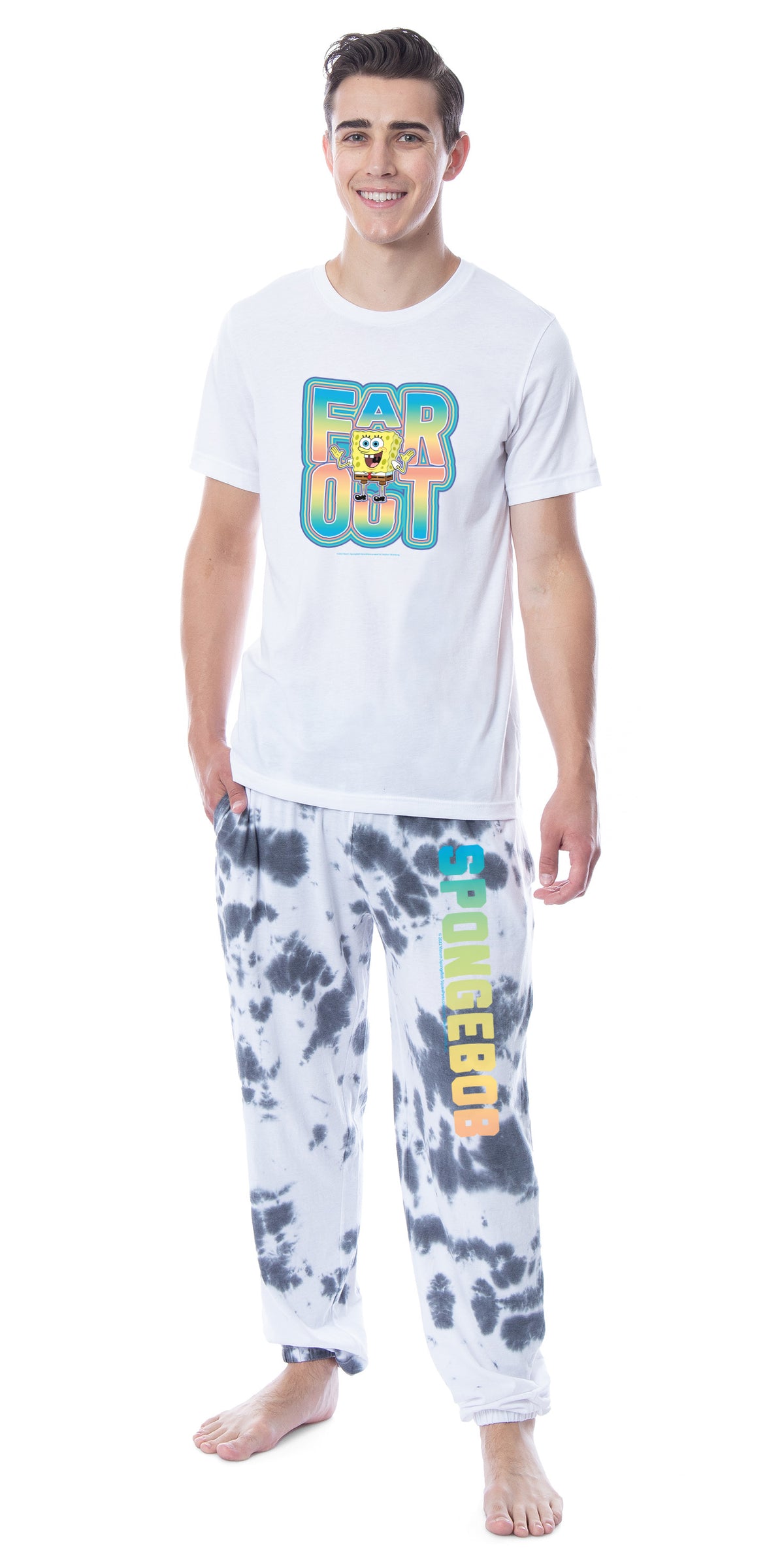 Nickelodeon SpongeBob SquarePants Mens' Far Out Character Ombr� Sleep Pajama Set