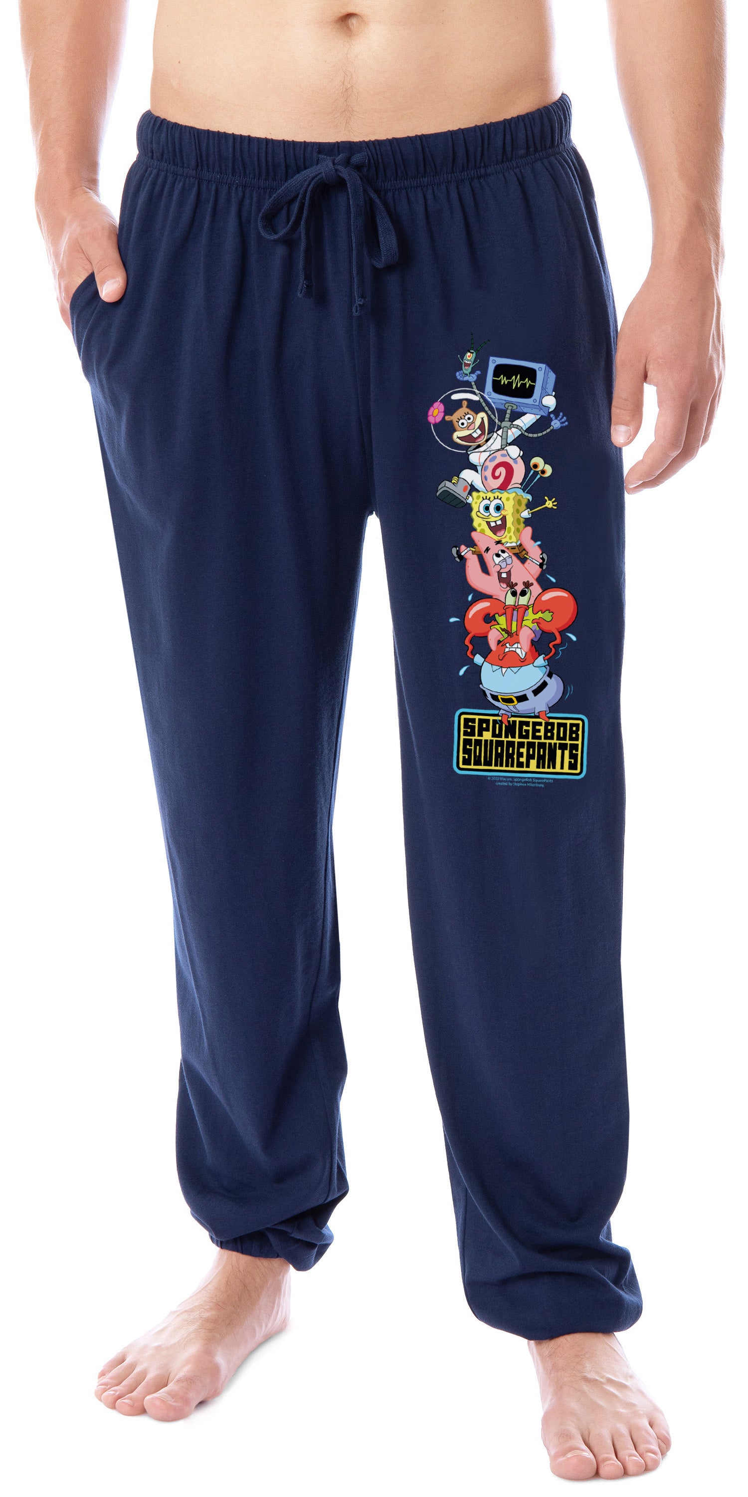 SpongeBob SquarePants Men's Friends Stack Sleep Lounge Pajama Pants