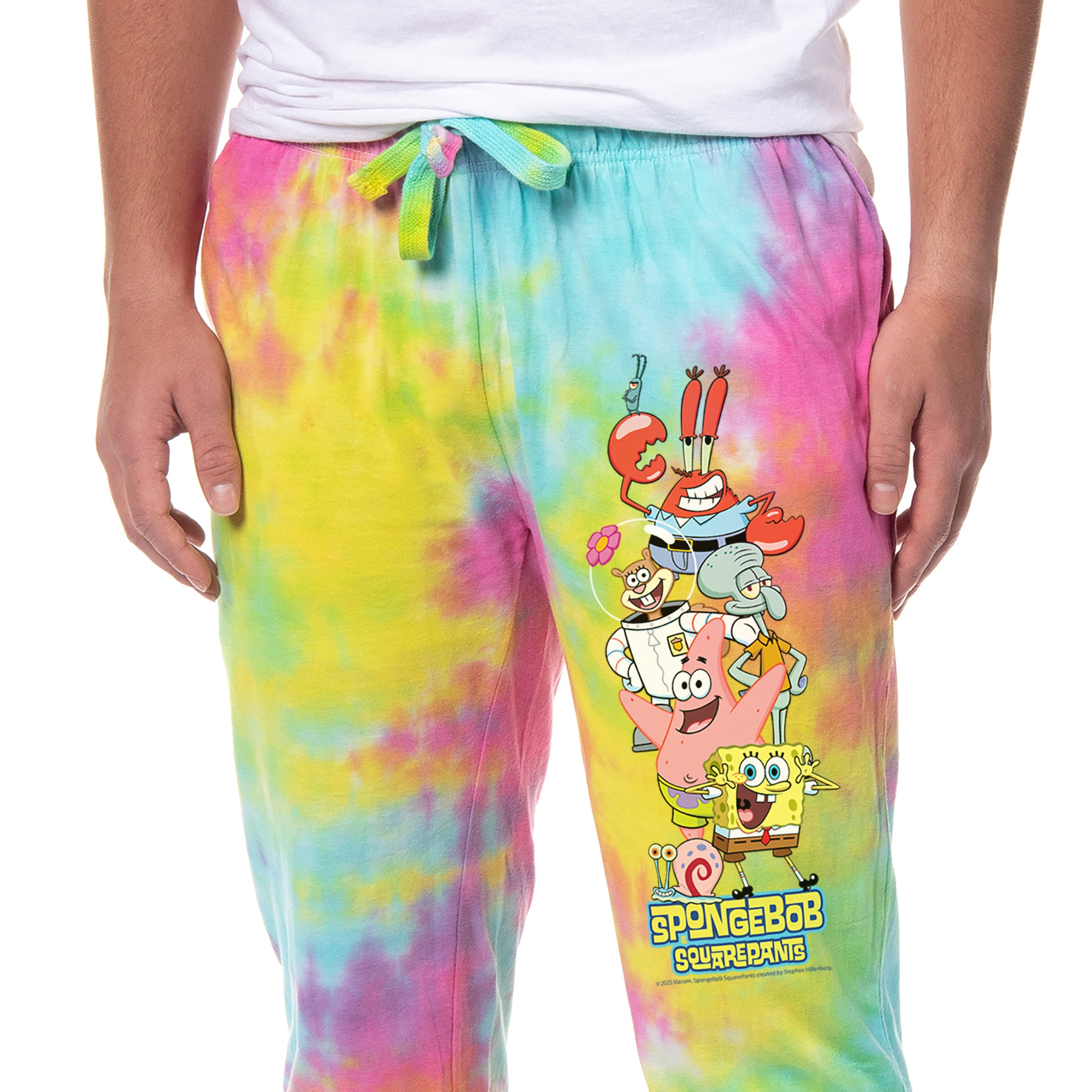 SpongeBob SquarePants Men's Friends Sleep Tie-Dye Pajama Pants For Adults