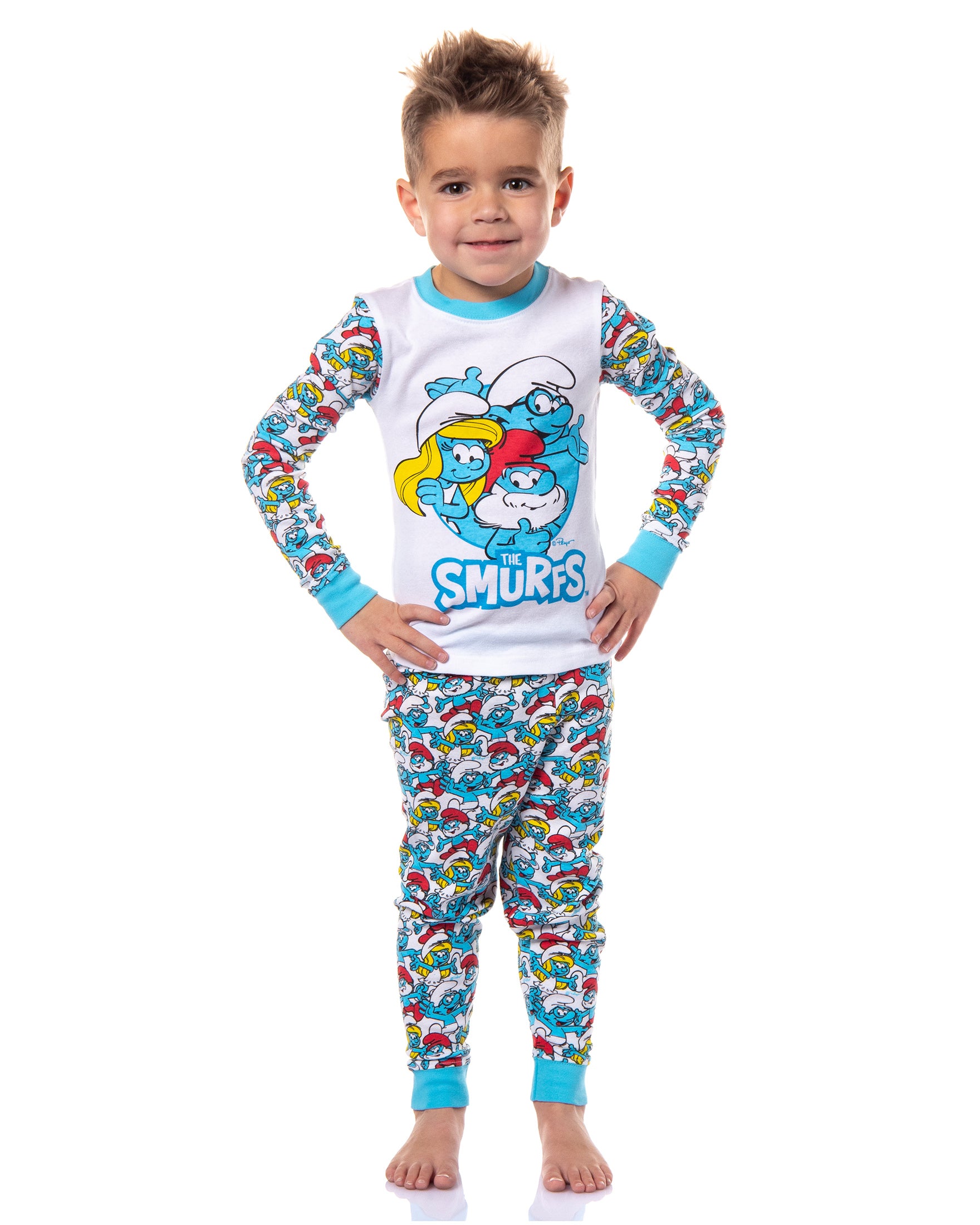 The Smurfs Toddler Kids Smurfette Papa Smurf Brainy Smurf Pajama Set