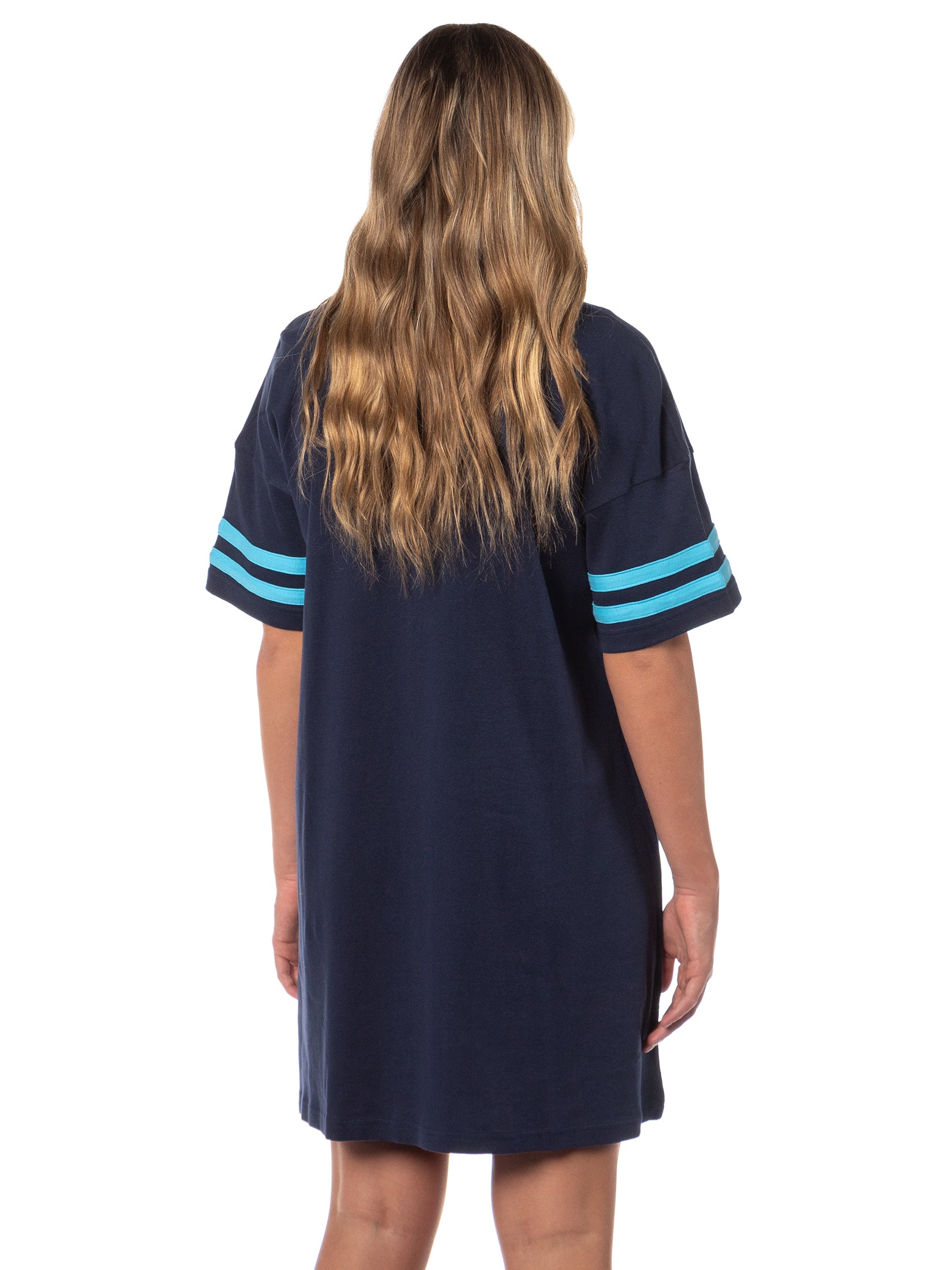 The Smurfs Women's Varsity Team Smurfette Sleep Shirt Nightgown Lounge Oversized Pajama Tee (X-Large)