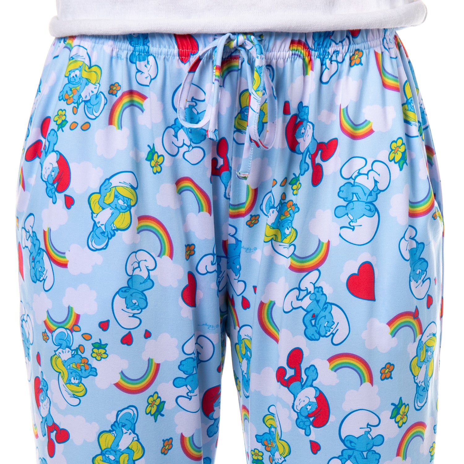 The Smurfs Womens Pjs Papa Smurf Smurfette Rainbow Cloud Pajama Pants