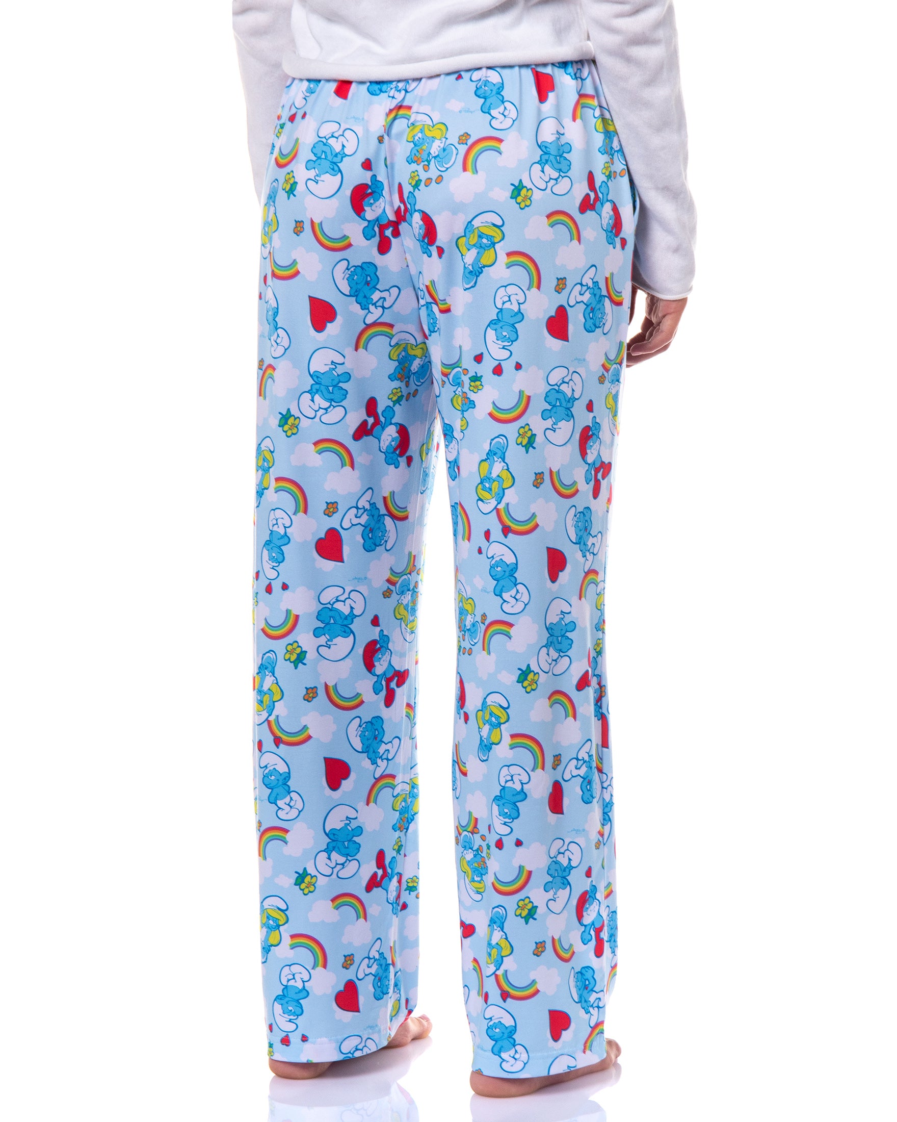 The Smurfs Womens Pjs Papa Smurf Smurfette Rainbow Cloud Pajama Pants