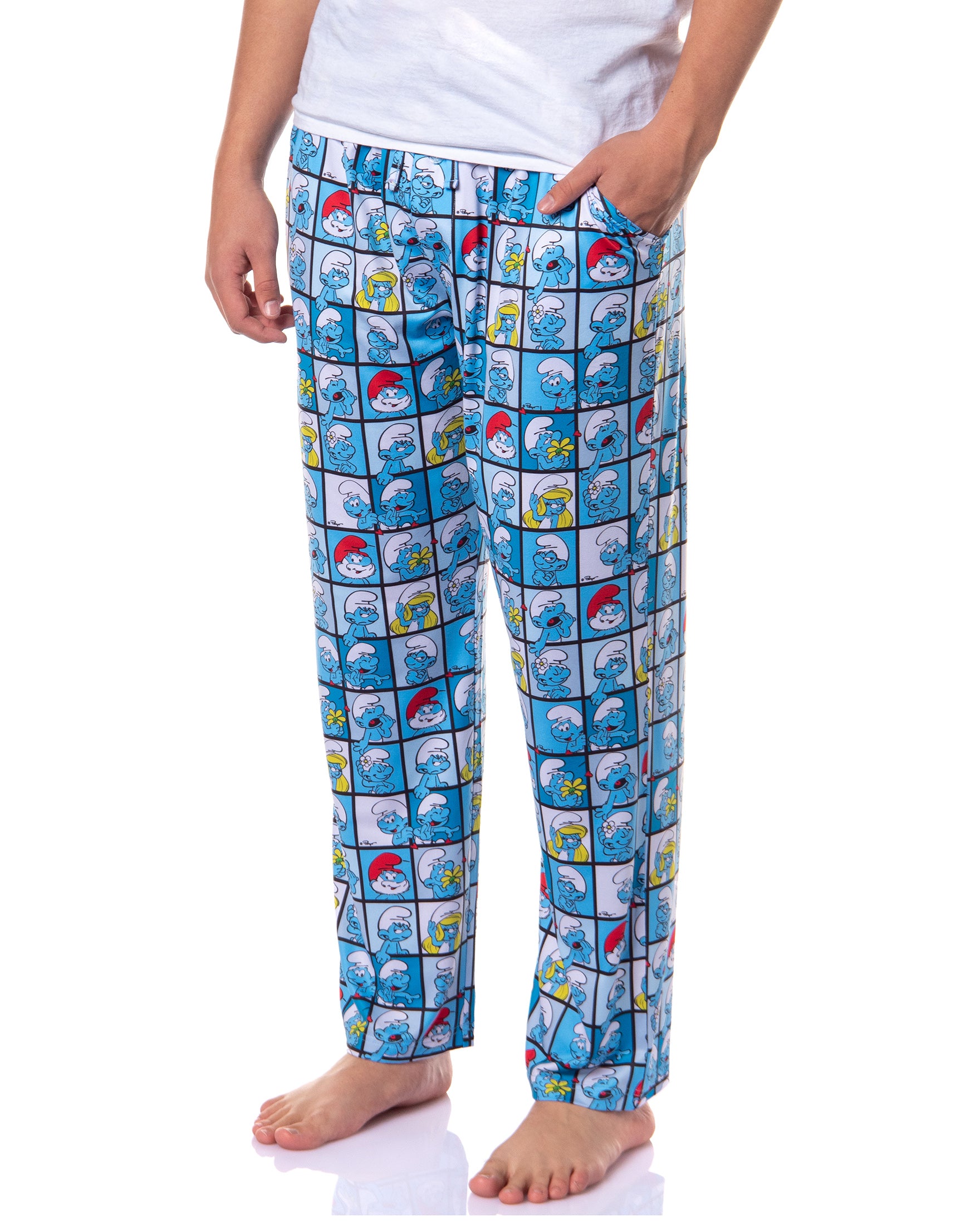 The Smurfs Men's Smurfette Papa Smurf Portrait Sleep Pajama Pants (2X)