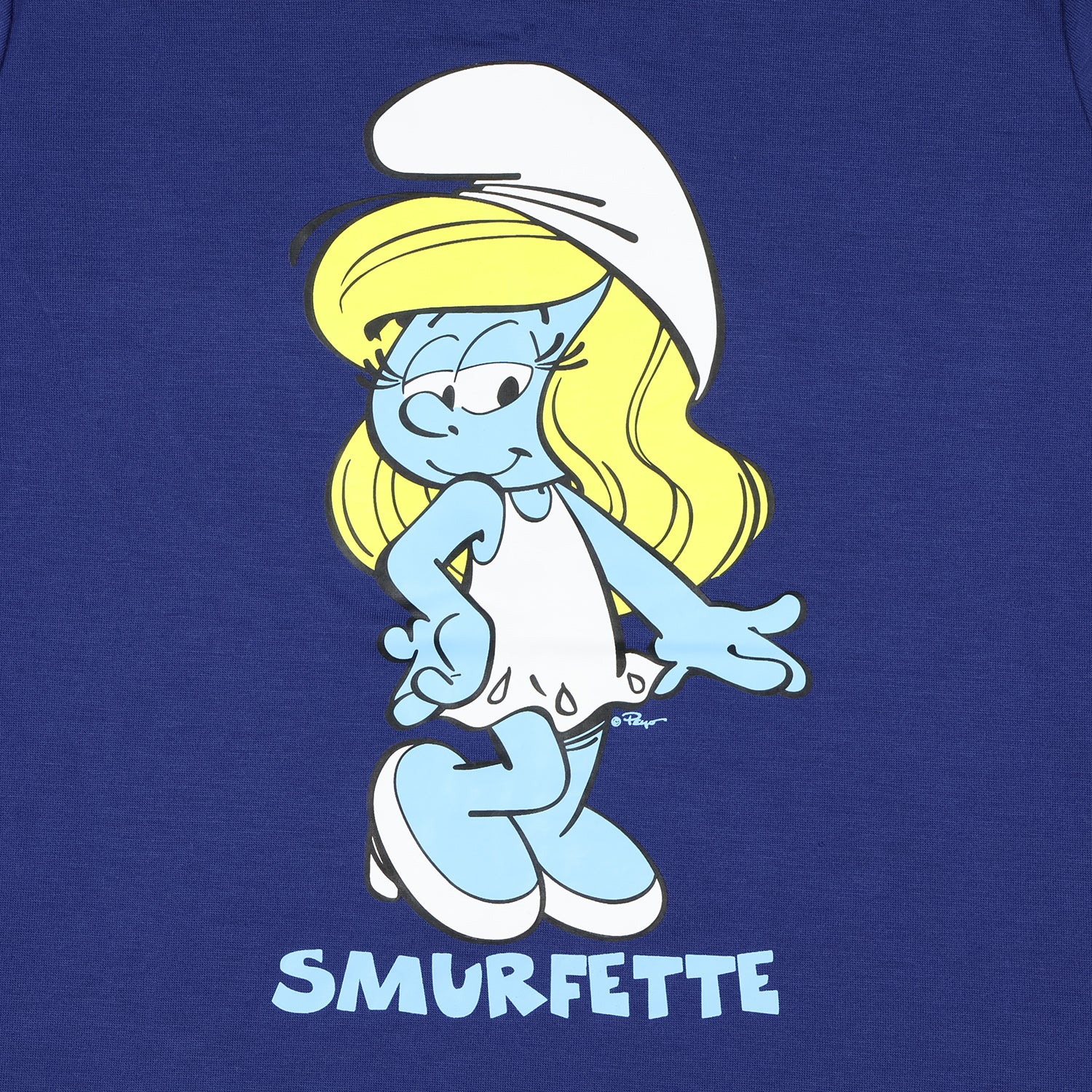 The Smurfs 2 Piece Pajama Set Women's Smurfette Short Sleeve and Shorts